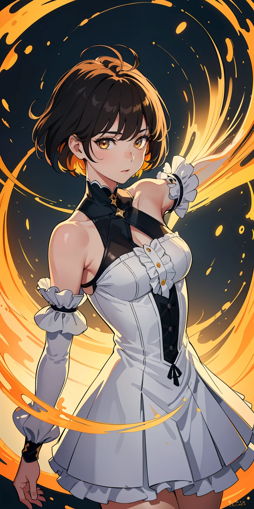 (masterpiece: 1.2, best quality), (finely detailed beautiful eyes: 1.2), (extremely detailed CG unit 8k wallpaper, masterpiece, best quality, ultra-detailed, best shadow), (detailed background), (beautiful detailed face, beautiful detailed eyes), High contrast, (best lighting, an extremely delicate and beautiful),1boy,((splashes of colored paint on transparent background, dulux,)), ((caustic)), dynamic angle, beautiful detailed brightness, whole body,  cowboy shot, short hair, brown eyes,