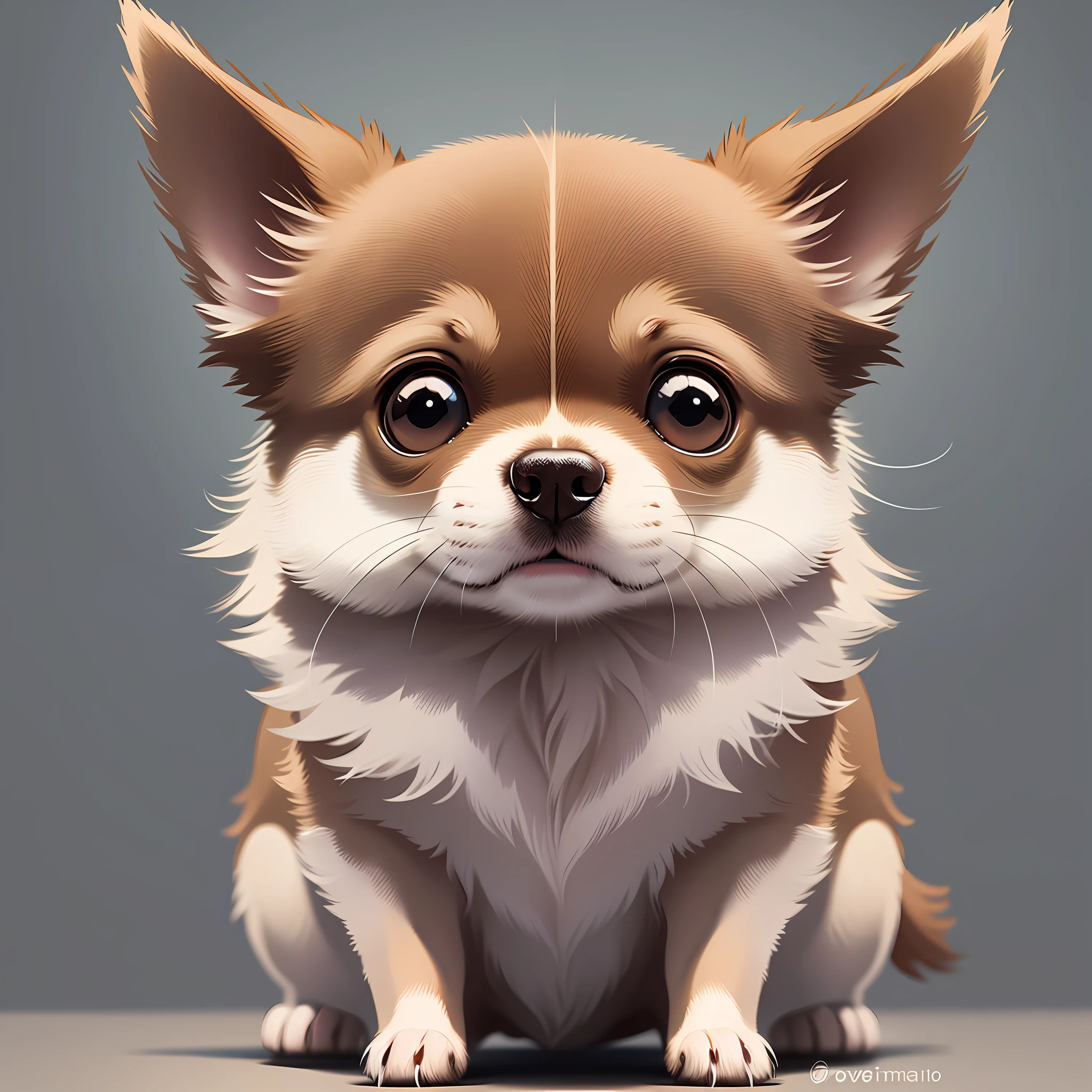 vector graphic logo of Chihuahua, simple minimal, white background —no realistic photo details
