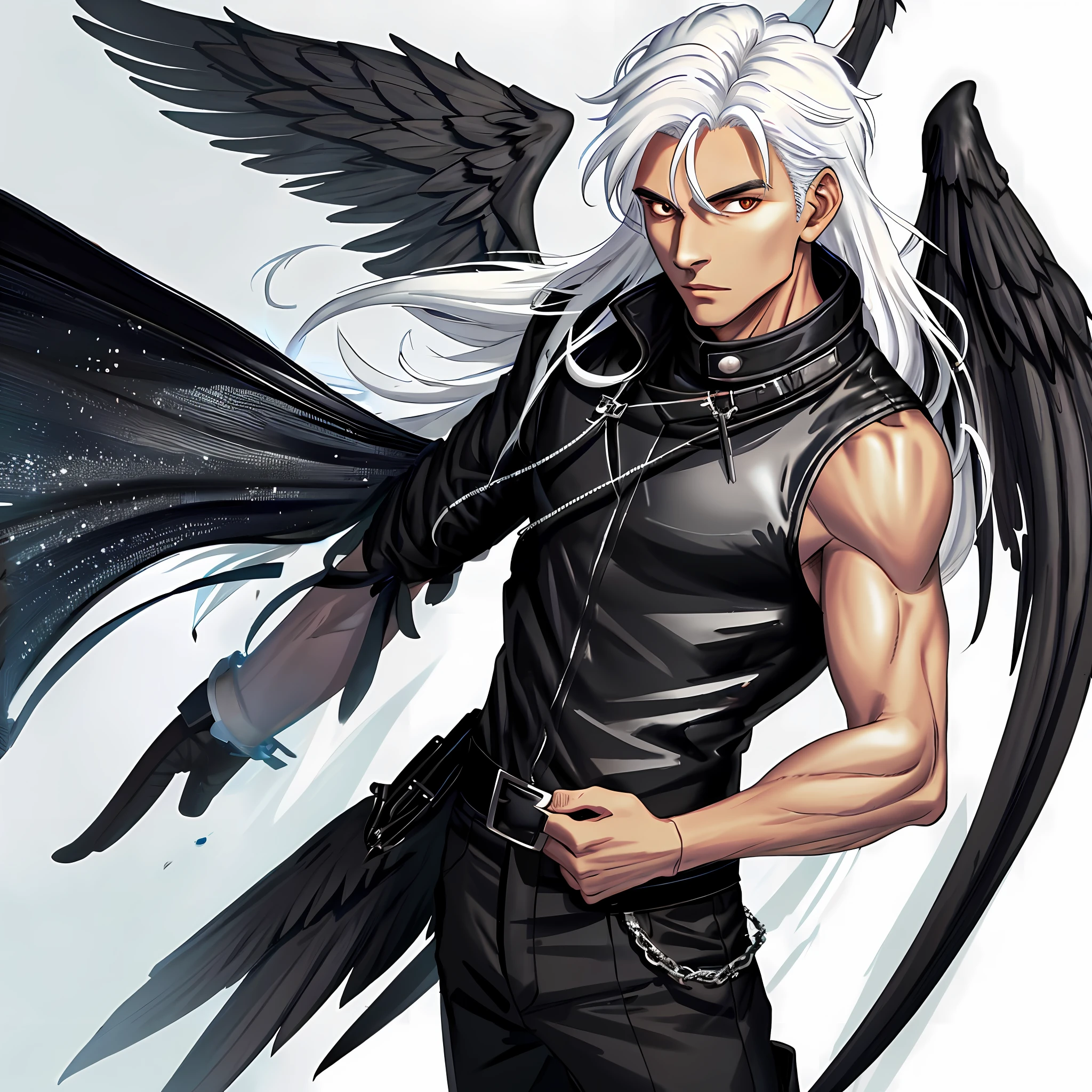 White background