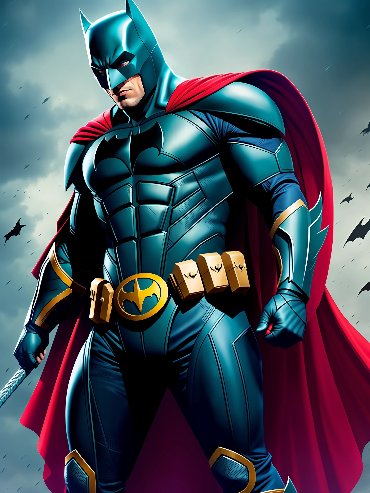 Batman in Thor's outfit