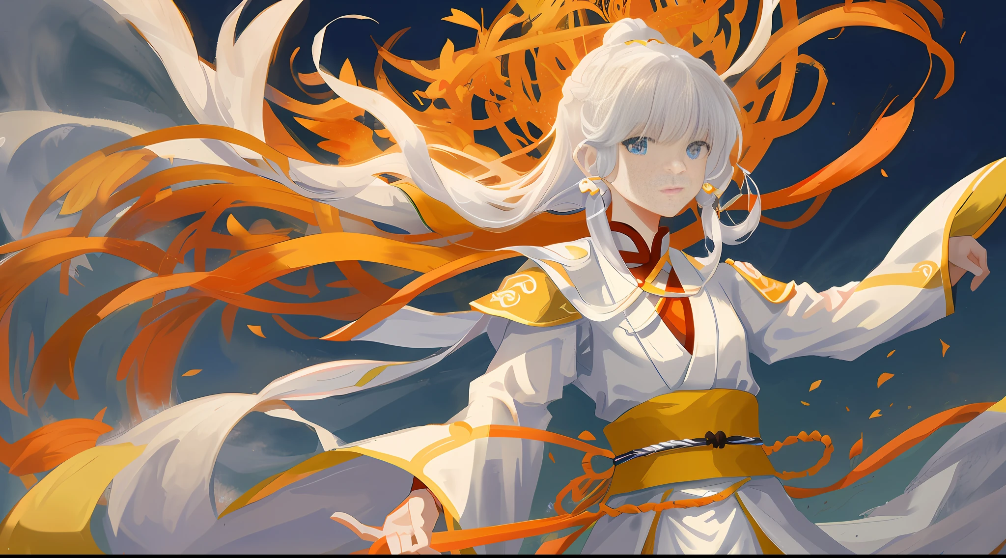 Unity8k wallpaper, masterpiece, best quality, ancient poet, Li Bai, male, national style, Tang costume, Tang prosperous, white top