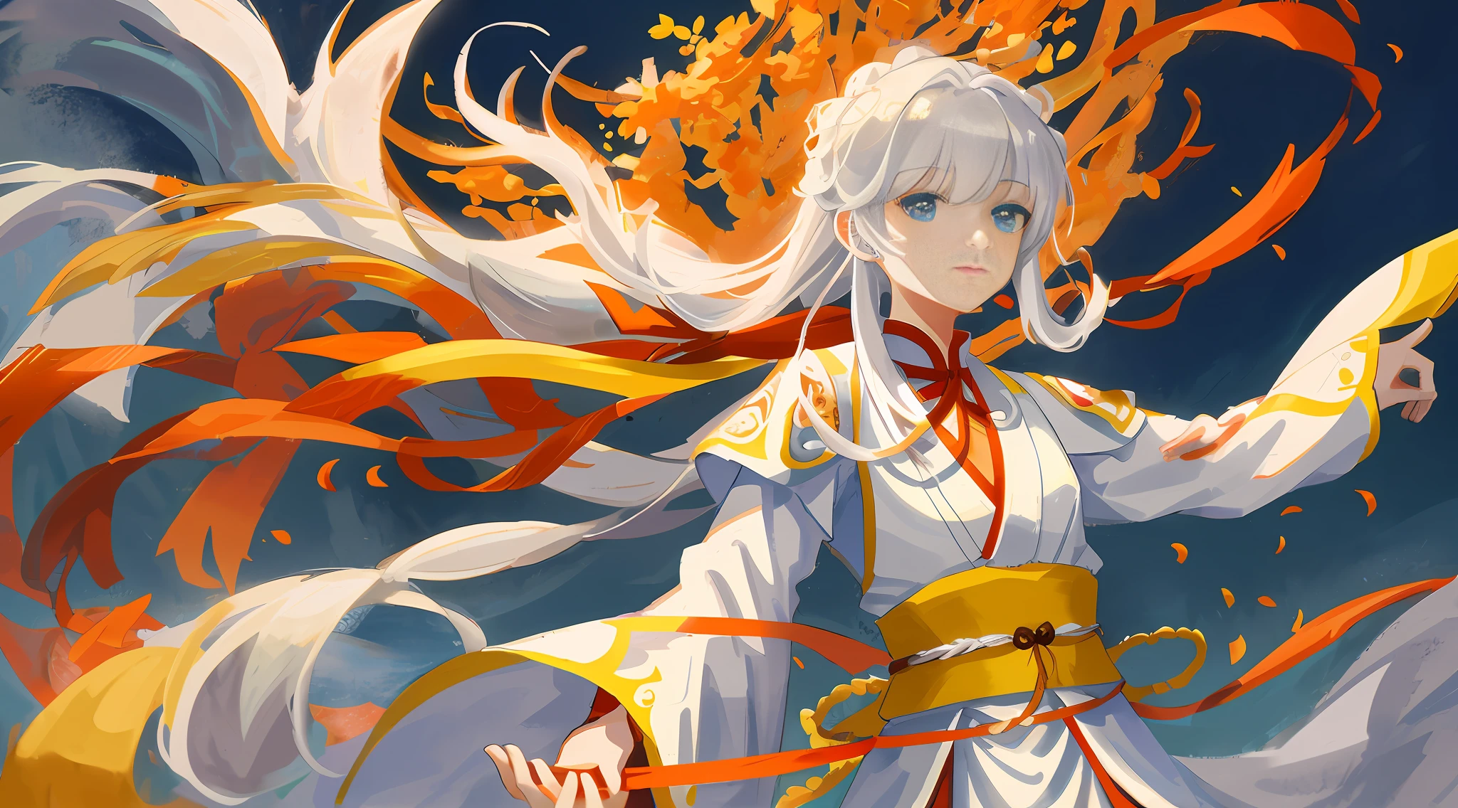 Unity8k wallpaper, masterpiece, best quality, ancient poet, Li Bai, 1 old man, national style, Tang costume, Tang prosperous era, white top