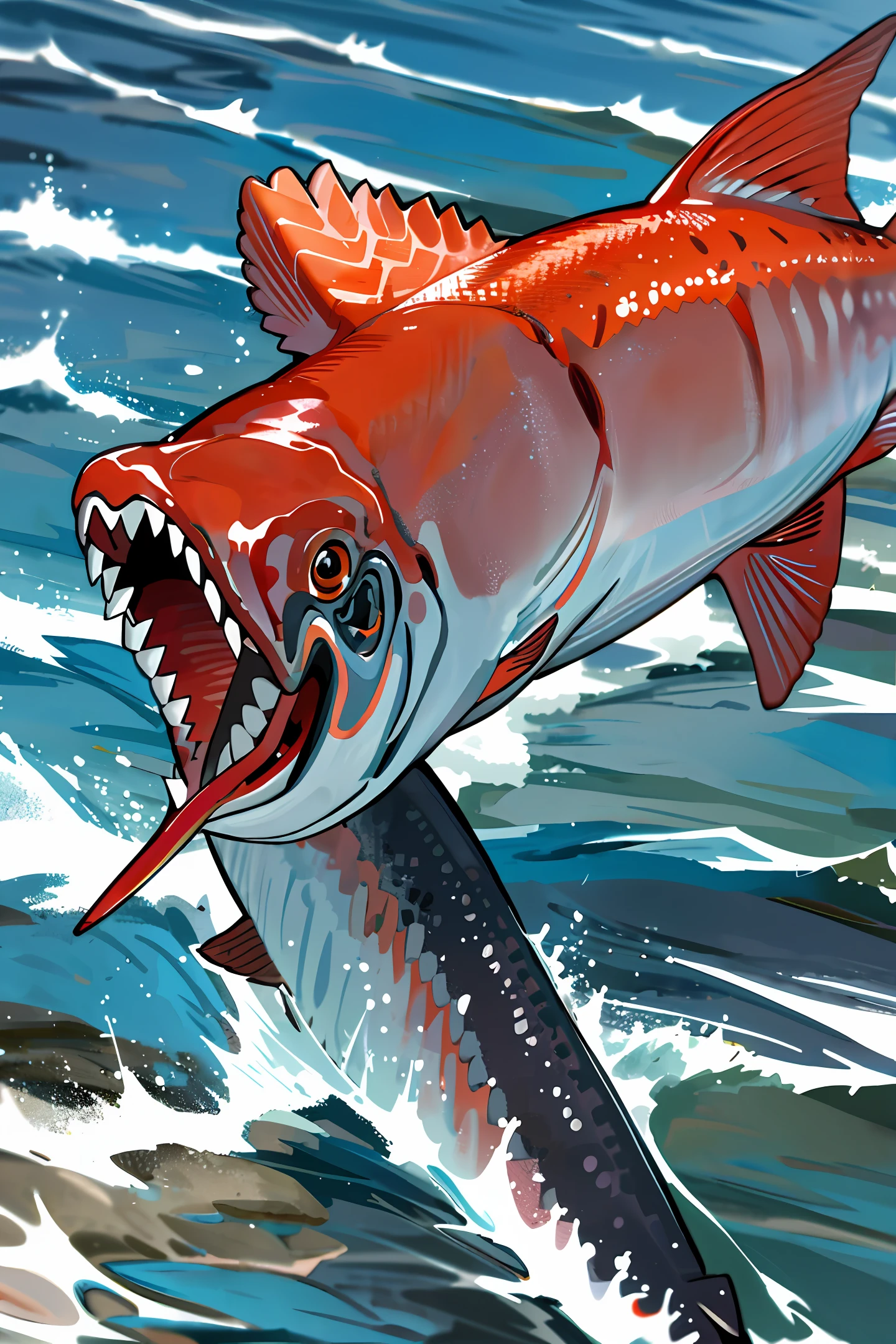 Running salmon, on port