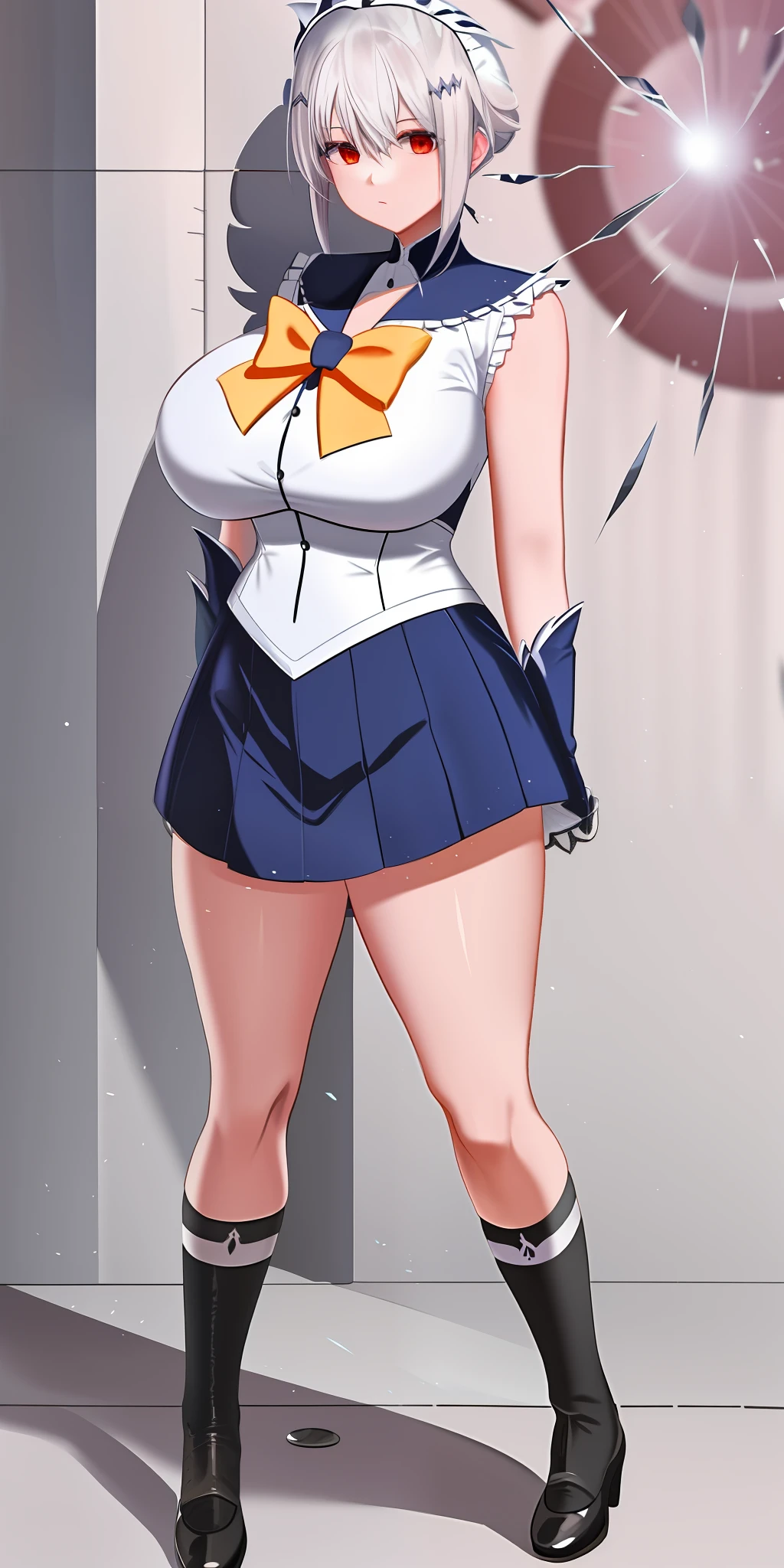 Feltaneum, stockings heeled, white hair