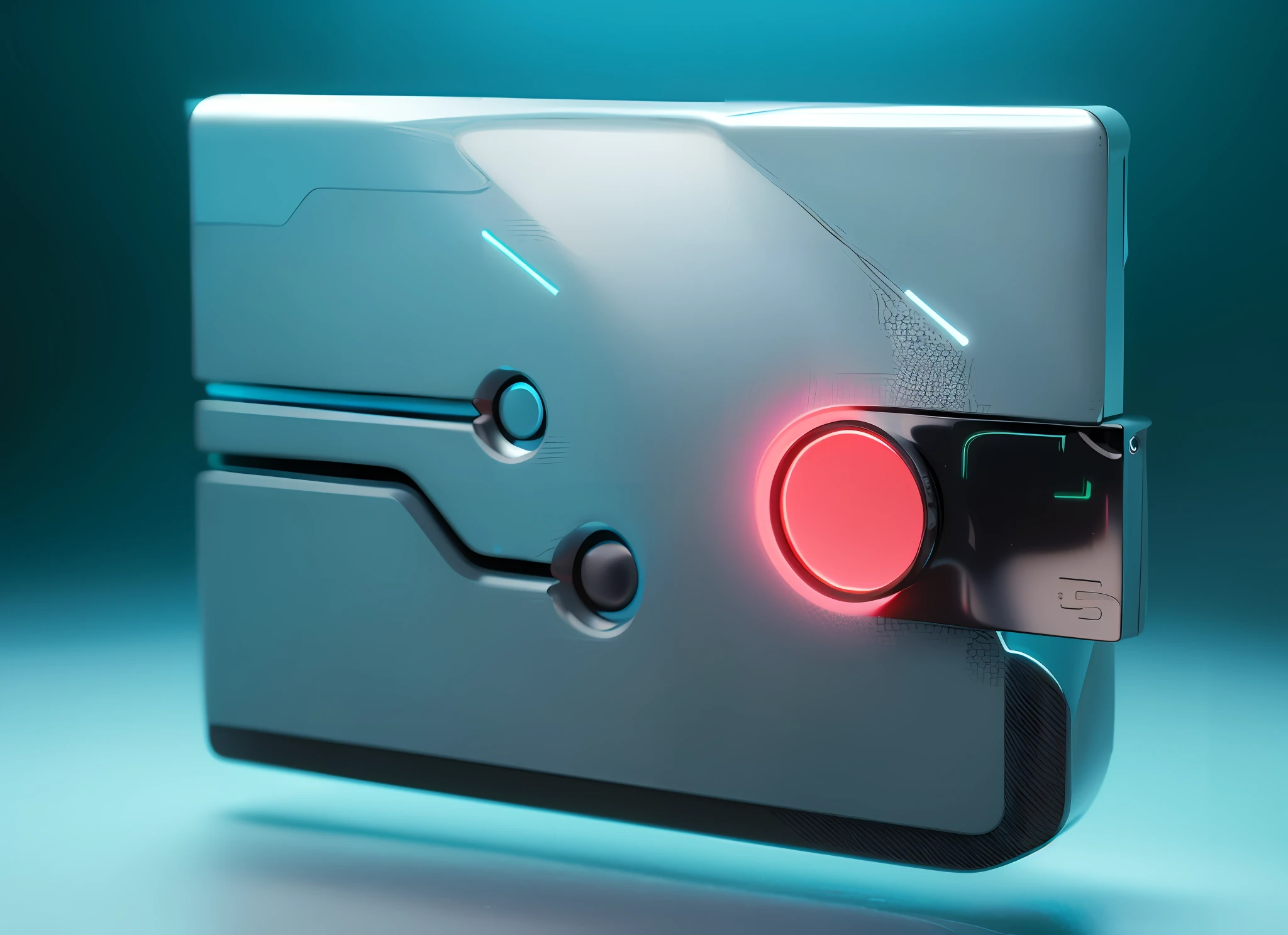 Um close up de uma imagem em preto e branco de um dispositivo, P90, Hard Surface 3 D, Keyshot Render, Hard Surface Modelling, Hard Surface Modelling, Hard Surface Model, Metal Skin With Some Scratches, HDD, Hardsurface Modelling, Hard Surface Modeling, Extremly High Detail, Concept Art Zippo Lighter, Hard Surface, High Res Render, neon prata