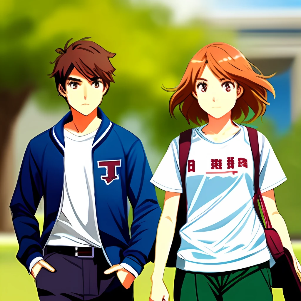 Campus male protagonist and female protagonist