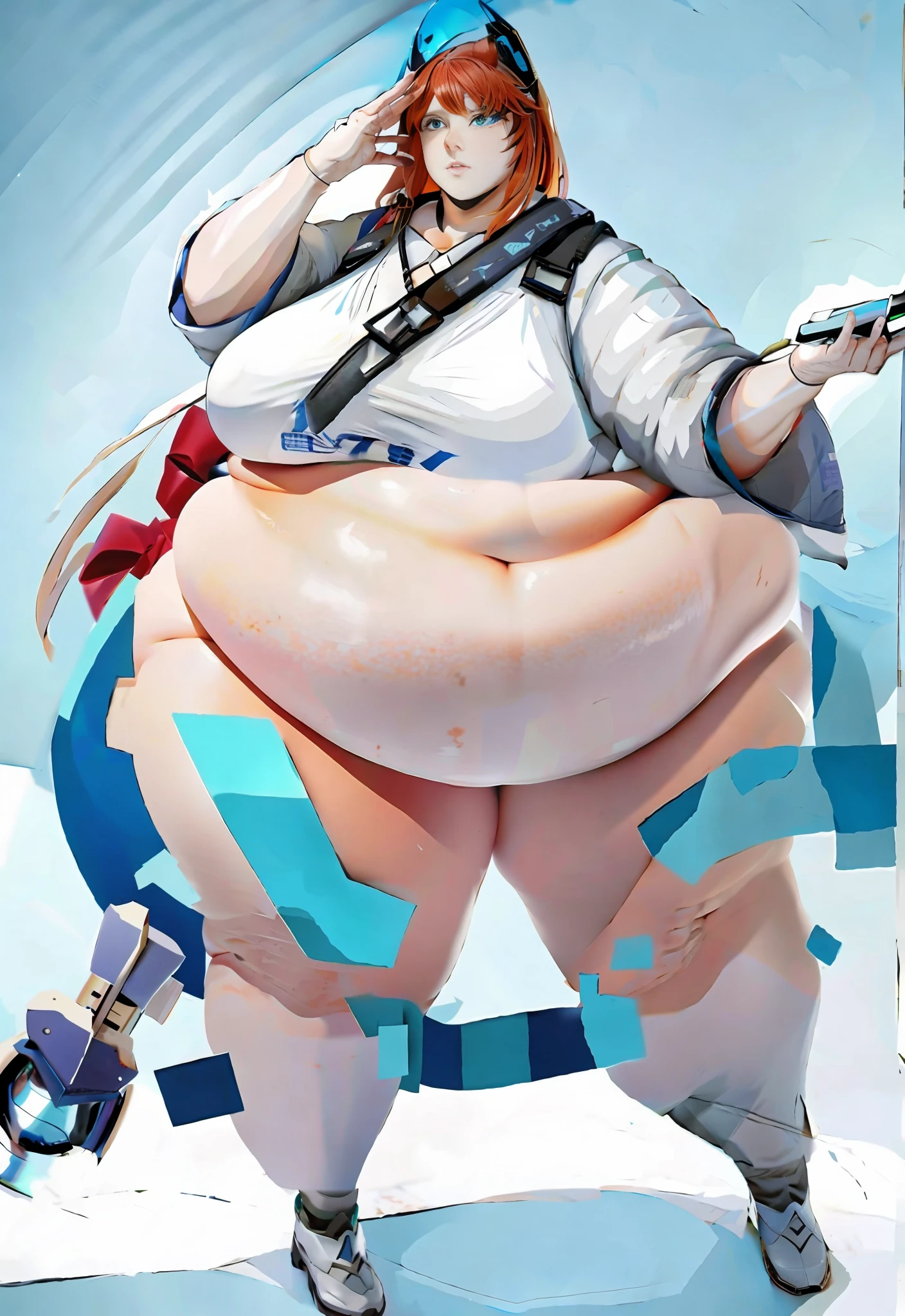 Huge round, Fat belly ((down to Knees(
