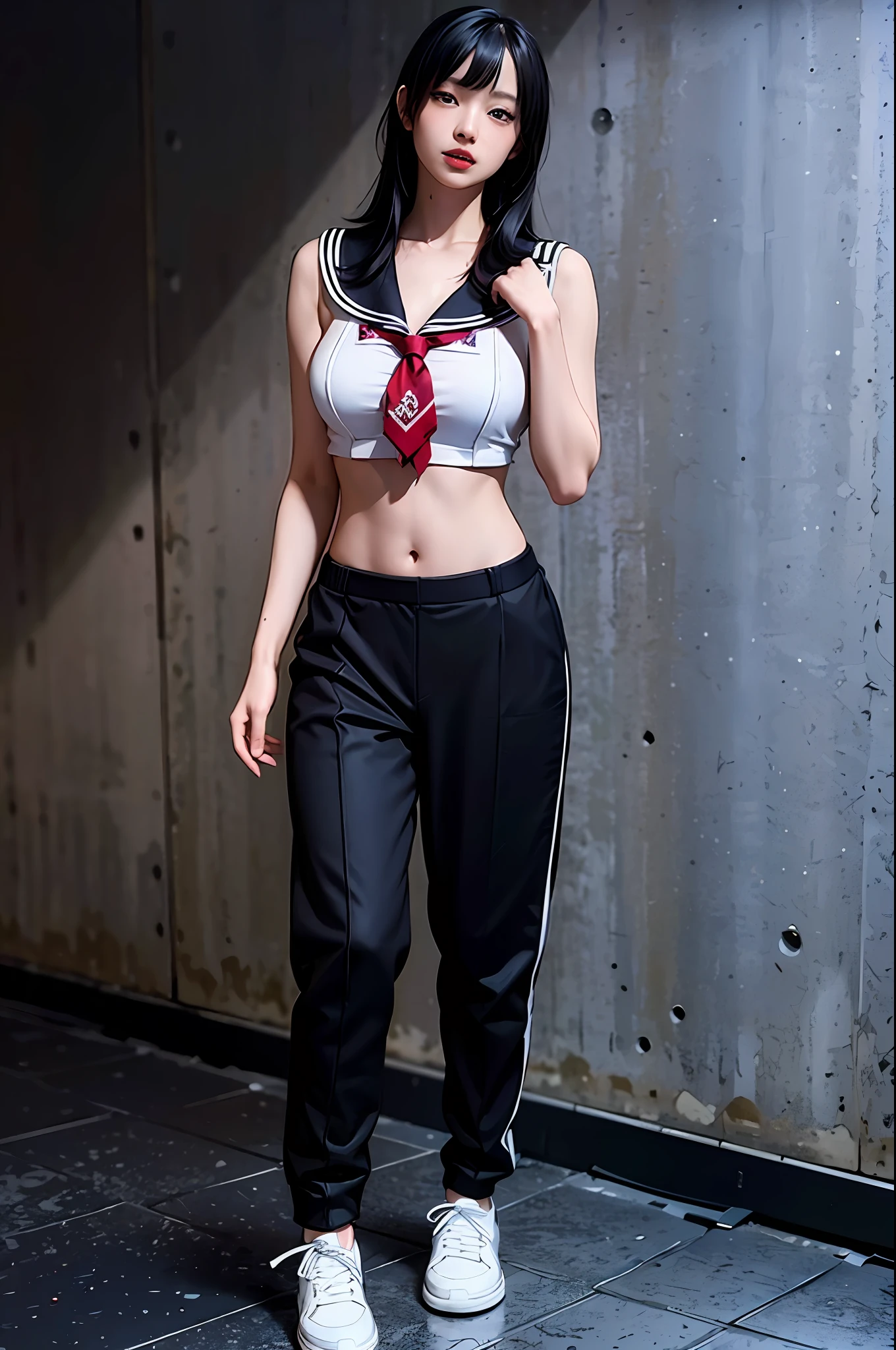 masterpiece, top quality, girls, slender, cyberpunk, sailor suit, bikini, maid outfit,