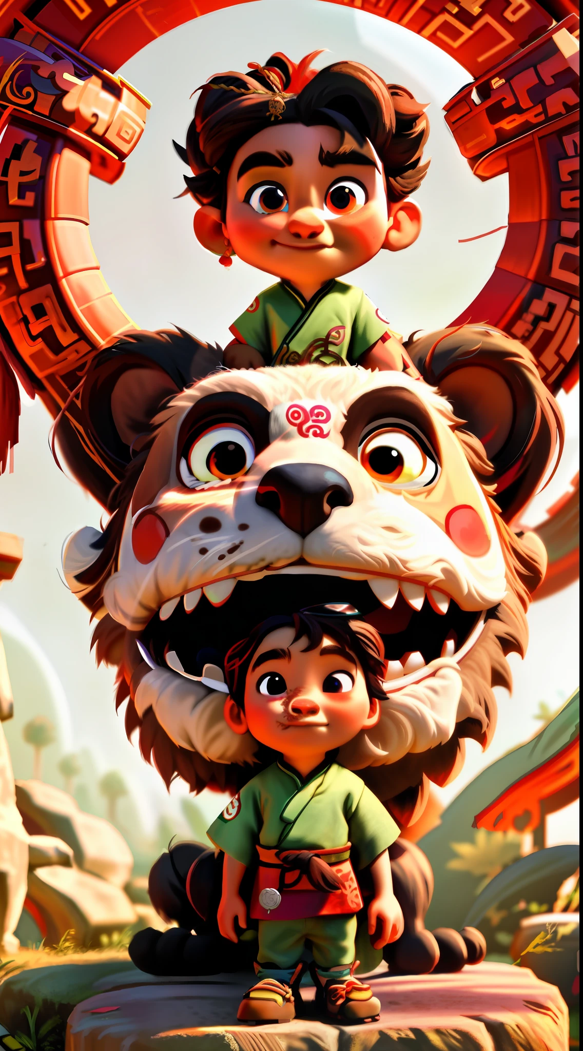 Character wallpaper full of ancient Chinese colors