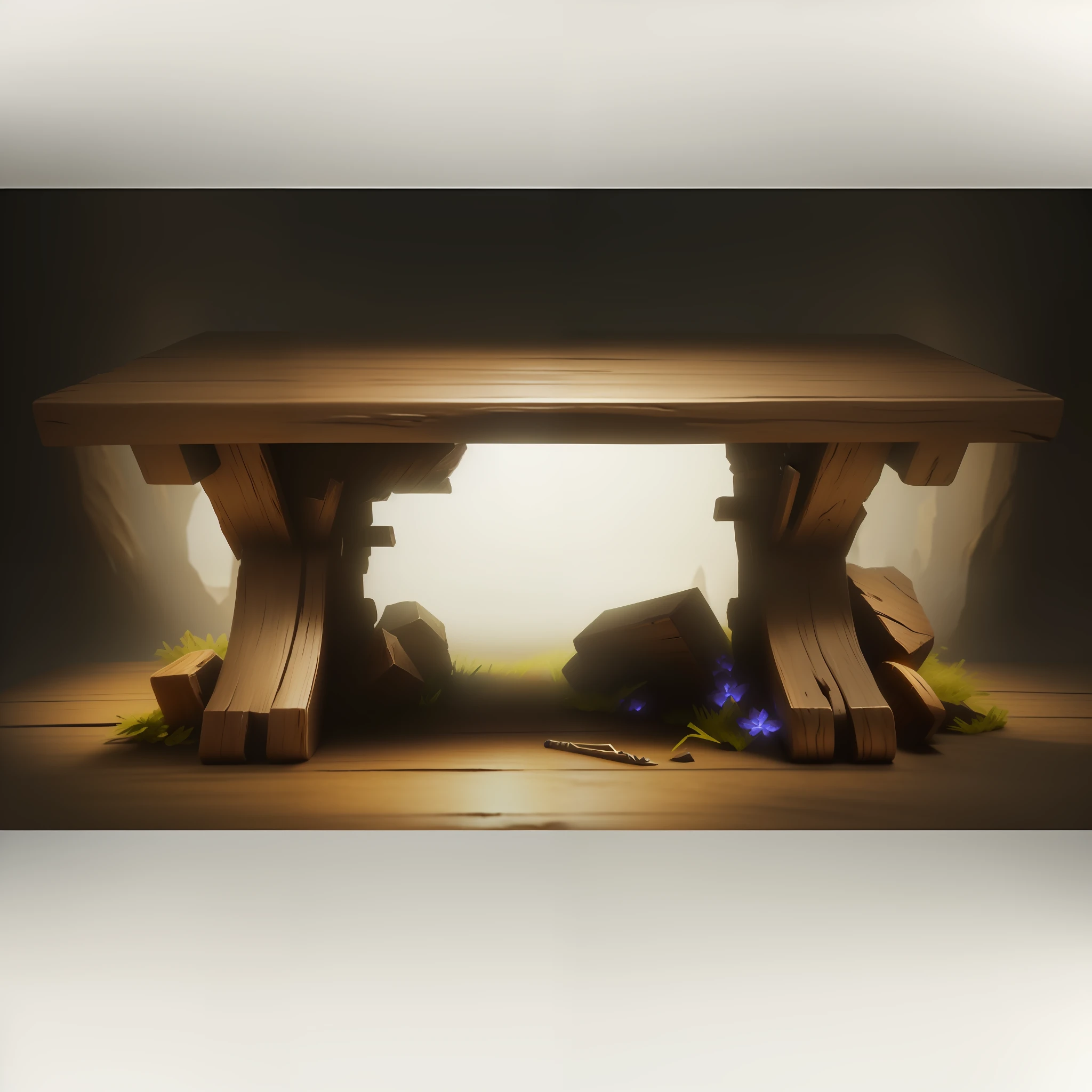 wooden table, detailed wooden table, Viking style, 3d rendering stylized, 3d stylized scene, on rough wooden dungeon table, game assets, stylized 3d rendering, ancient wood environment, background art, wooden table, 2d game art background, 2d game environment design, wooden table