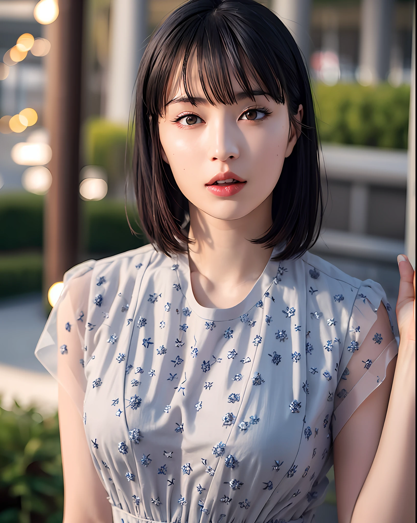 Top Quality, Photorealistic, 8K, High Definition, 1 Girl, Woman, (Exposure: 1.9, Cleavage: 1.6), Gorgeous, ((Upper Body 1.5, Big: 1.8)), (Lace Lingerie))), (Short Bob P: 1.8, Parted Bangs: 1.6), Watch Viewer, (1 Girl's Eyes: 1.6), Photorealistic, (Bokeh), (Floating Hair, Lips, open mouth: 1.43), gorgeous, pureerosface_v1: 1,
