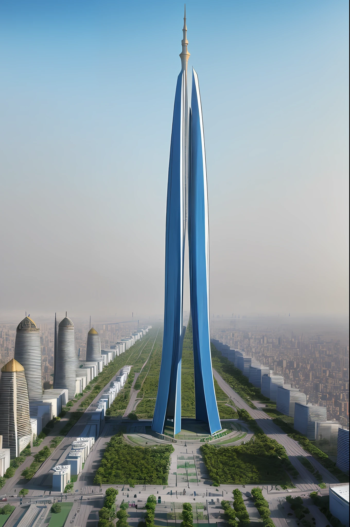 Tehran Azadi tower in year 2100, Biophiliq architecture