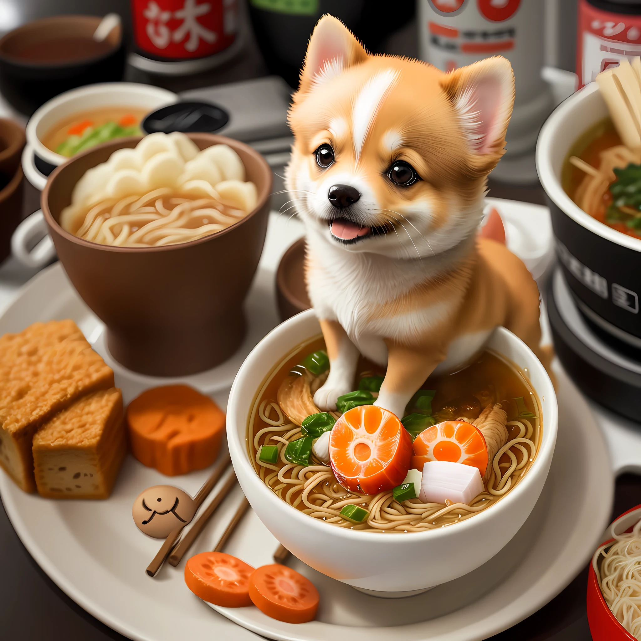 Cute anime ramen dog