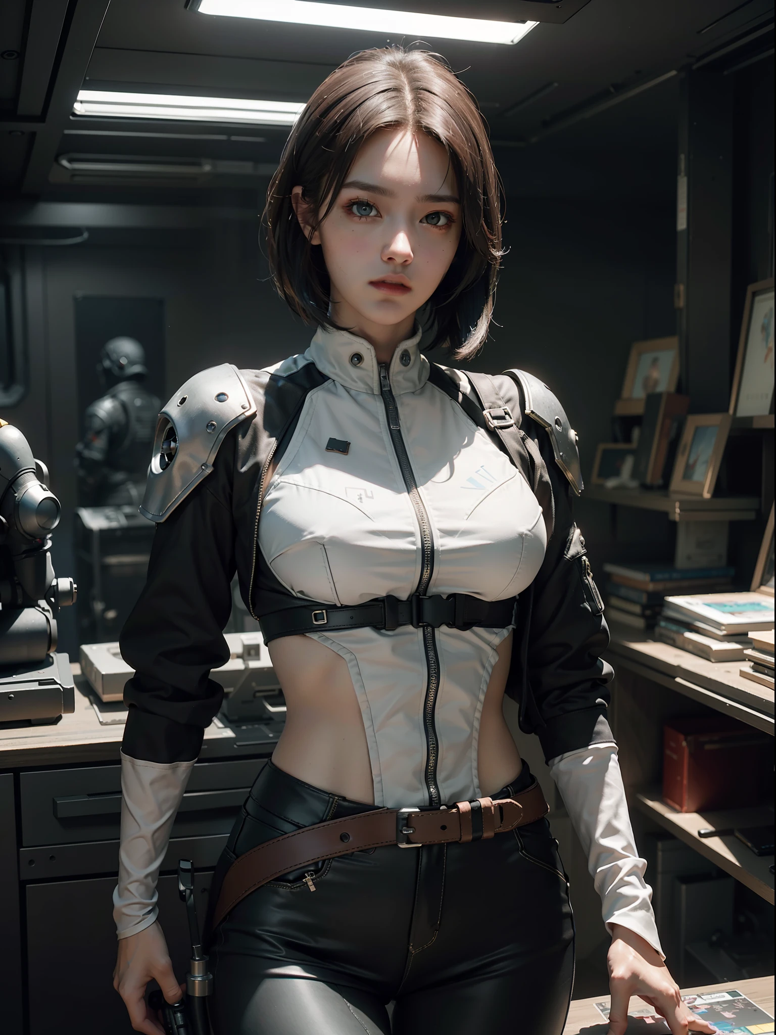 ((Best quality)), ((masterpiece)), (detailed:1.4), 3D, an image of a beautiful cyberpunk female,HDR (High Dynamic Range),Ray Tracing,NVIDIA RTX,Super-Resolution,Unreal 5,Subsurface scattering,PBR Texturing,Post-processing,Anisotropic Filtering,Depth-of-field,Maximum clarity and sharpness,Multi-layered textures,Albedo and Specular maps,Surface shading,Accurate simulation of light-material interaction,Perfect proportions,Octane Render,Two-tone lighting,Wide aperture,Low ISO,White balance,Rule of thirds,8K RAW,CircuitBoardAI,