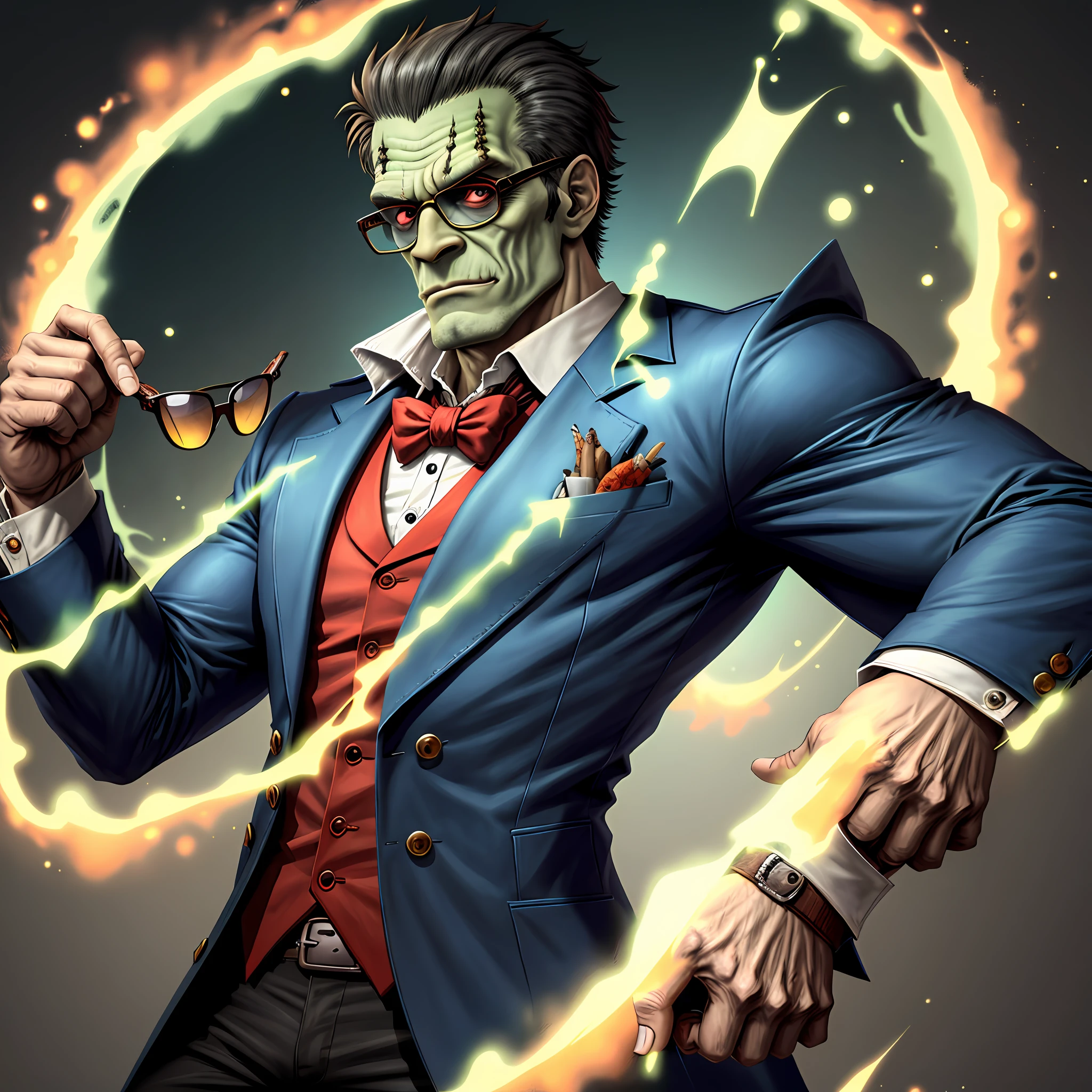Monster Frankenstein, glasses, (high quality) not duplicated