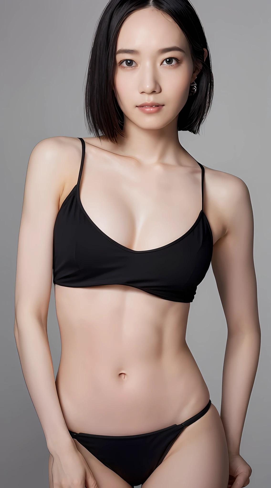 ((Top Quality, 8k, Masterpiece: 1.3)), Sharp Focus: 1.2, Perfect Body Shape: 1.4, Slender Abs: 1.2, ((Black Hair, Huge Breasts: 1.4)), Swimsuit, Built-up: 1.2, Highly Detailed Face and Skin Texture, Detailed Eyes, Double Eyelids