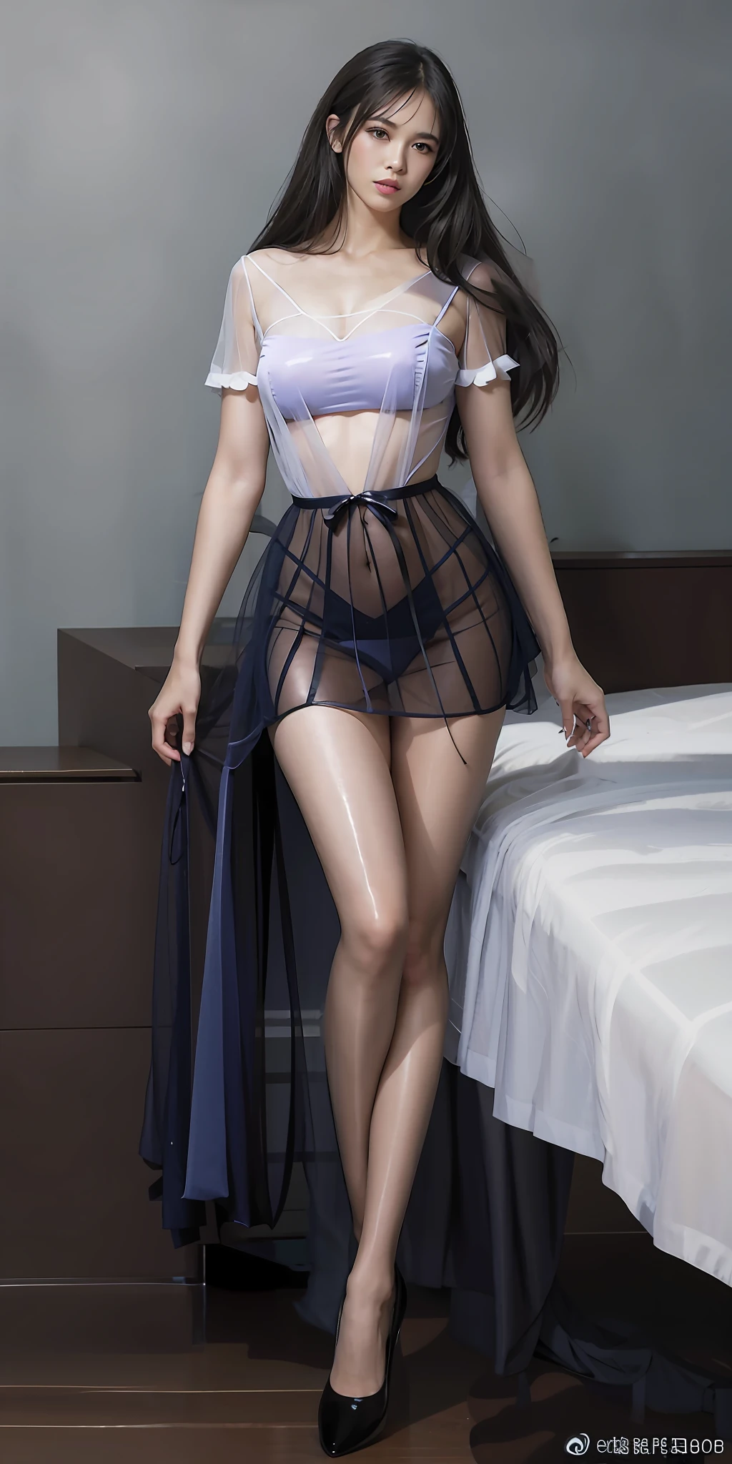 Exquisite erotic lingerie, transparent gauze dress, exquisite rendering