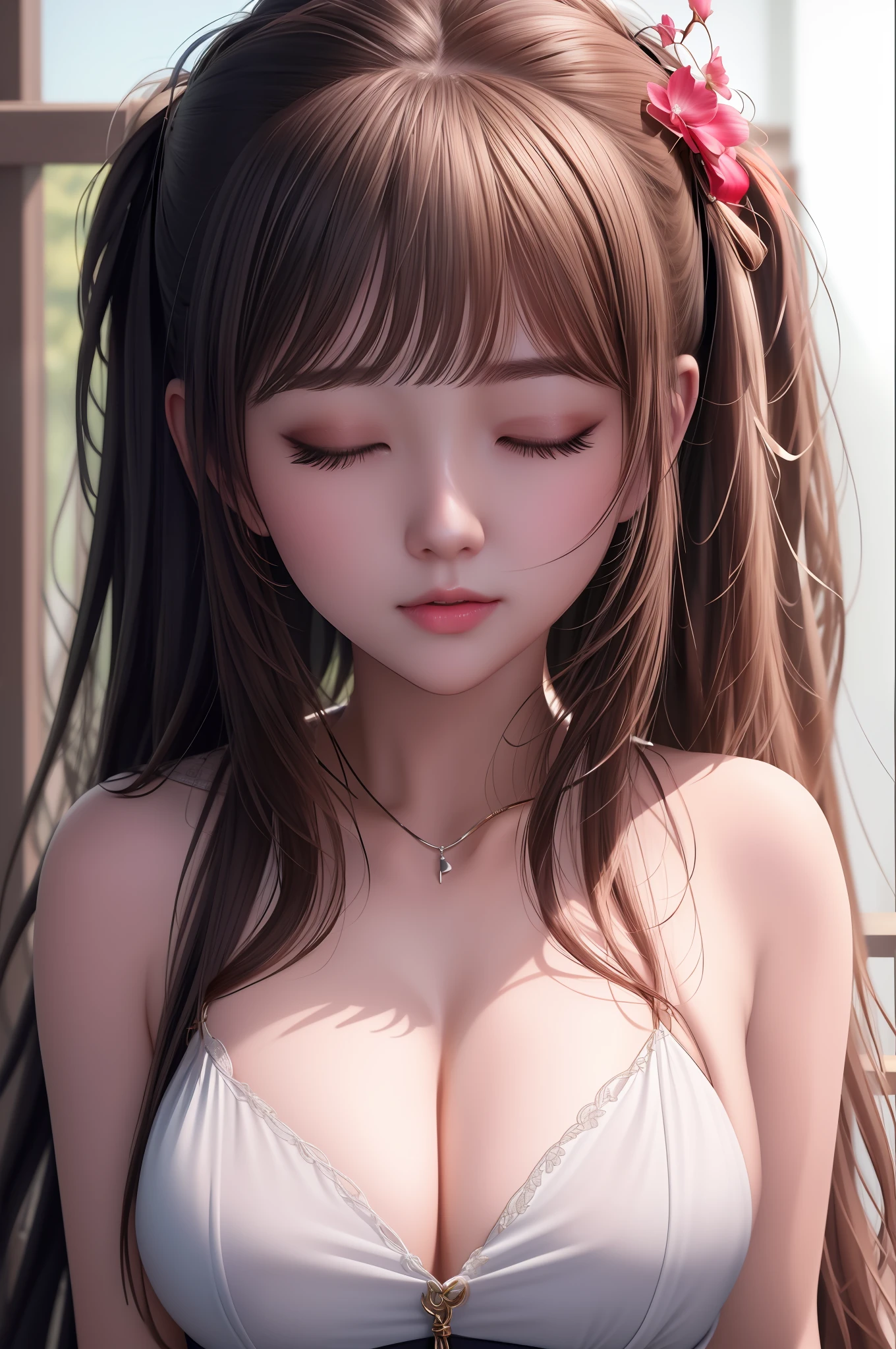 (extremely detailed CG unity 8k wallpaper), the most beautiful artwork in the world, 1girl, upper body, eyes closed, open mouth, moaning, naughty face,