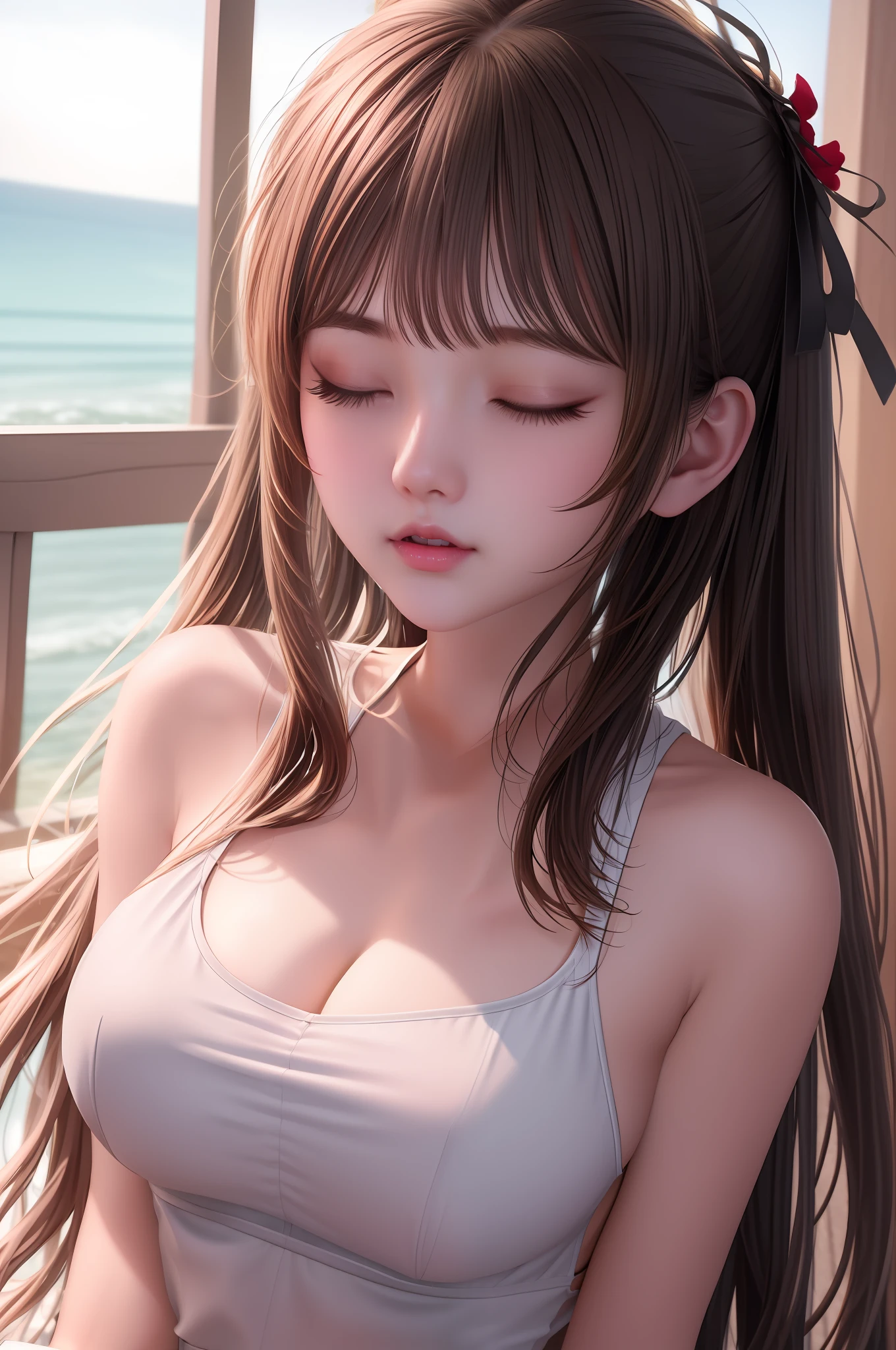 (extremely detailed CG unity 8k wallpaper), the most beautiful artwork in the world, 1girl, upper body, eyes closed, open mouth, moaning, naughty face,
