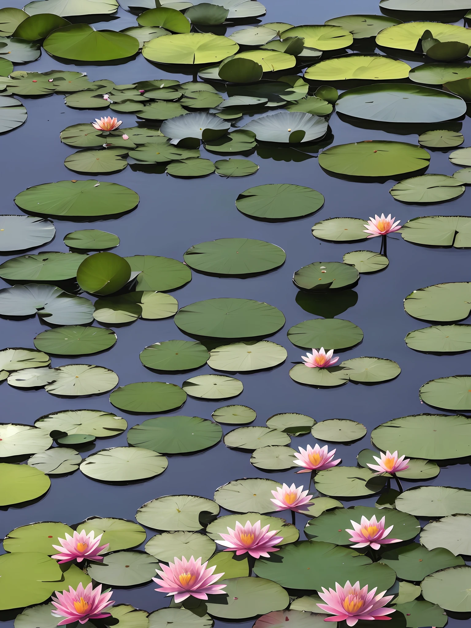 "Stable diffusion model, imitation of the style and high-definition picture of painter Monet's famous water lilies, and generate a high-definition picture of water lilies."