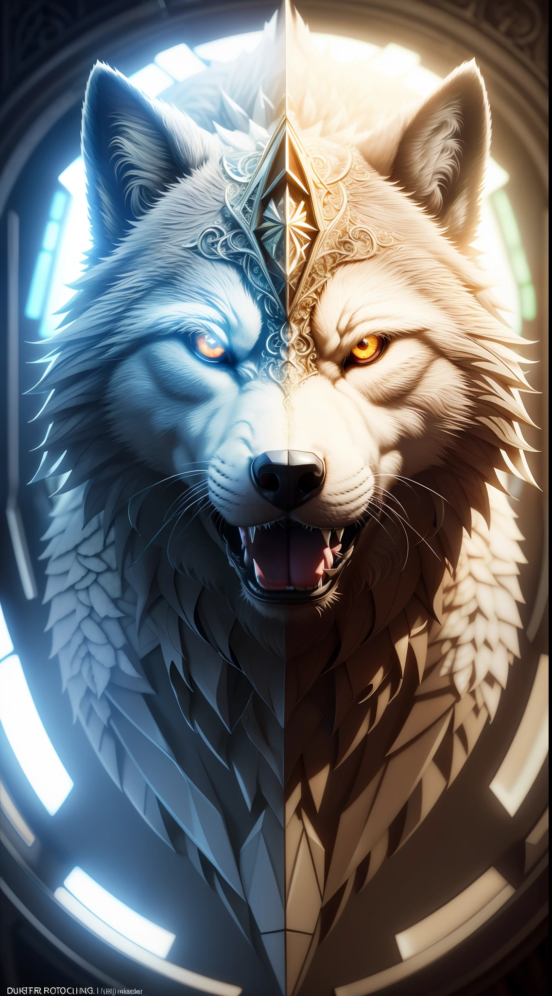 ((( :>= ))), highly detailed, hyper realistic, super detailed, dynamic posing, photography,volumetric, ultra detailed , intricate detail, 32k, super resolution , Backlight, Natural Lighting, Cinematic Lighting, Accent Lighting, Global Illumination, Global Screen Space Illumination, Ray Tracing Global Illuminati on, Lumen Reflections , Cell Shading, Tone Mapping, super detailed, ultra photorealistic, , intricate detail, 8K, ambient occlusion, volumetric lighting, sharp focus, hq artwork, WOLF, SACRED GEOMETRY, RUNIC MAGIC, NEON, illustration, Unreal Engine 5, Photorealism, HD quality, 8k resolution, cinema 4d, 3D, beautiful, cinematic, art by dali