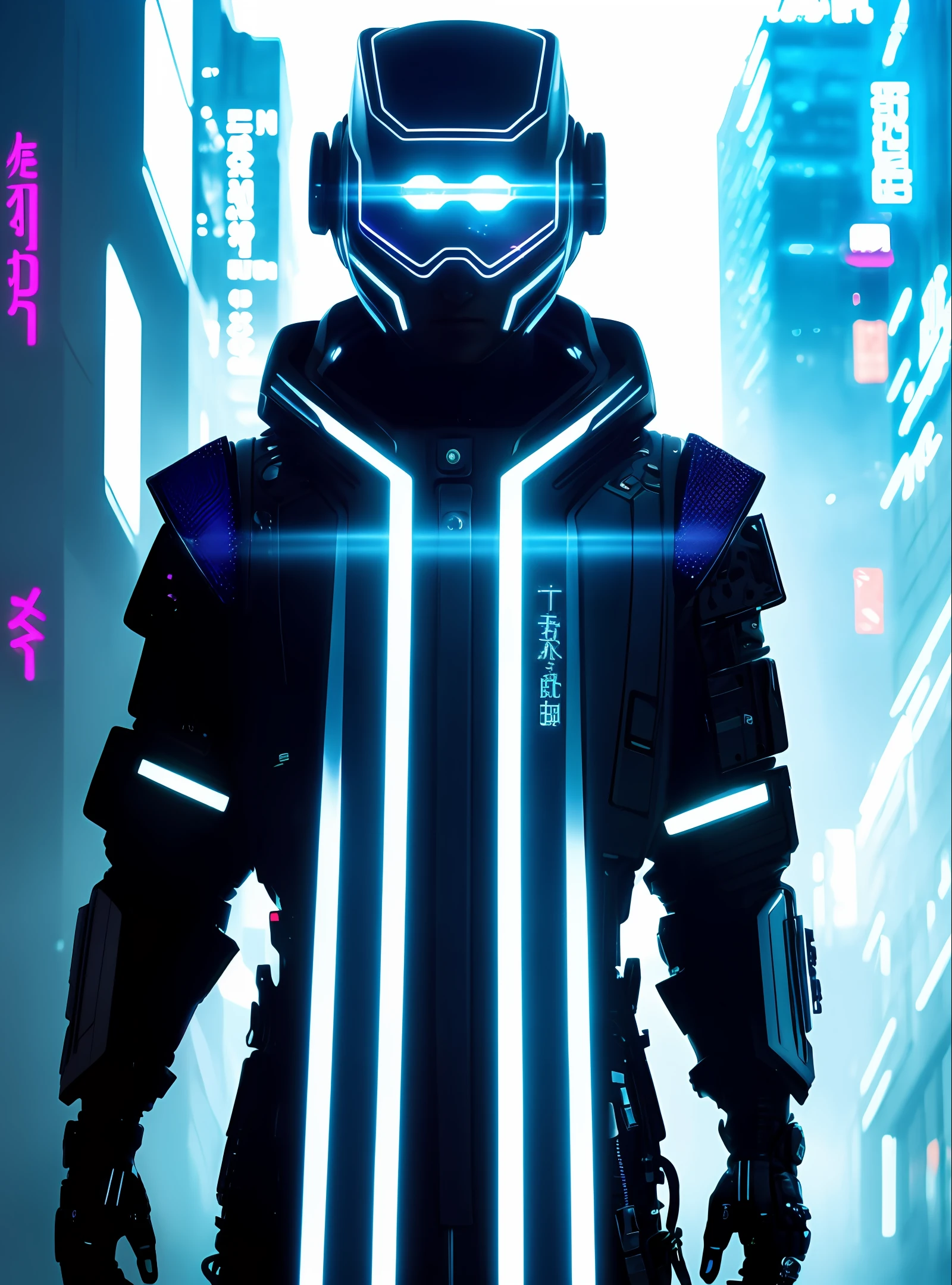 black man cyber punk, soft light, masterpiece