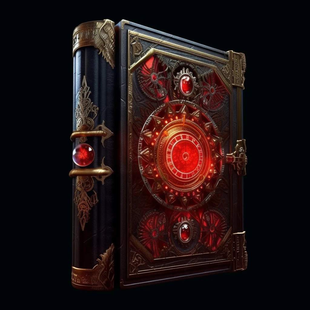 A spell book with a red cover, inlaid with topaz, game icons, masterpiece, best quality, super detailed, masterpiece, HD
Transparent background, 3d rendering
2D, blender cycle, volumetric light,
No Man, Objectification, Fantasy - Niji 5