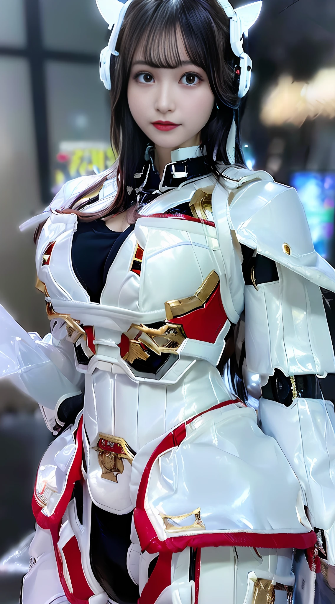 (Best Quality, 8k, 32k, Masterpiece, UHD:1.3), (Photo of Attractive Japanese Woman), 1 Girl, ((Big Boobs:1.4)), (long wavy hair), Abs, Perfect Body, Ultra Detailed Face, Detailed Lips, Fine Eyes, double eyelids, pajamas, on the bed, (seductive), ((aroused:1.5)), ((areolae slip)), ((in heat)), ((milf)) sexy girl, busty, beautiful asian girl, gorgeous chinese model, jaw-dropping beauty, girl in mecha cyber armor, ferra white mecha, female mecha, mechanized valkyrie girl, beutiful white girl cyborg, armor girl, clothed in sci-fi military armor, scifi woman, in white futuristic armor, gorgeous female paladin, mechanized soldier girl