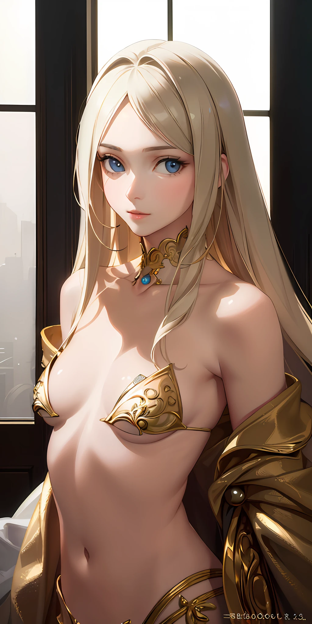 (Photorealistic:1.4), (Masterpiece, Sidelight, Exquisite Beautiful Eyes: 1.2), Masterpiece*Portrait, Realistic, 3D Face, Glistening Eyes, Glossy Hair, Glossy Skin,Small, Solo, Embarrassing, (Abdomen),