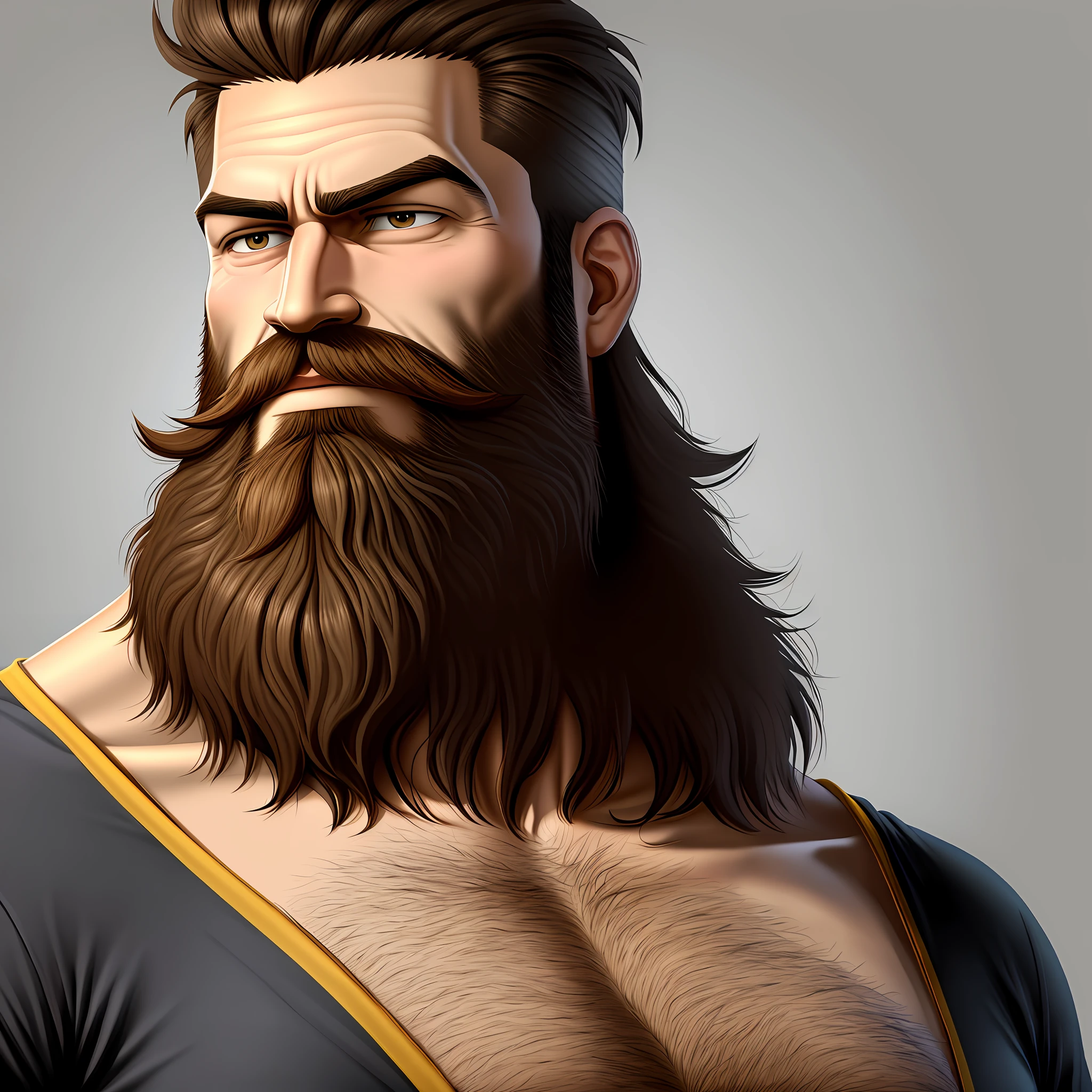 Bearded handsome cartoon
