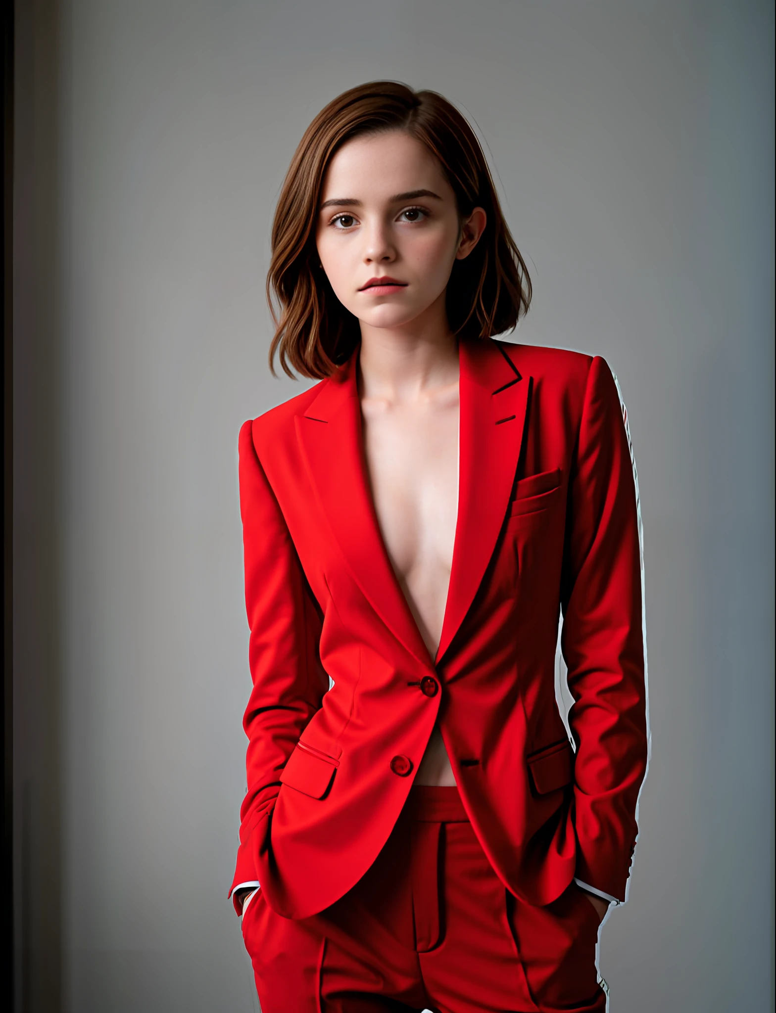 emma watson in red suit