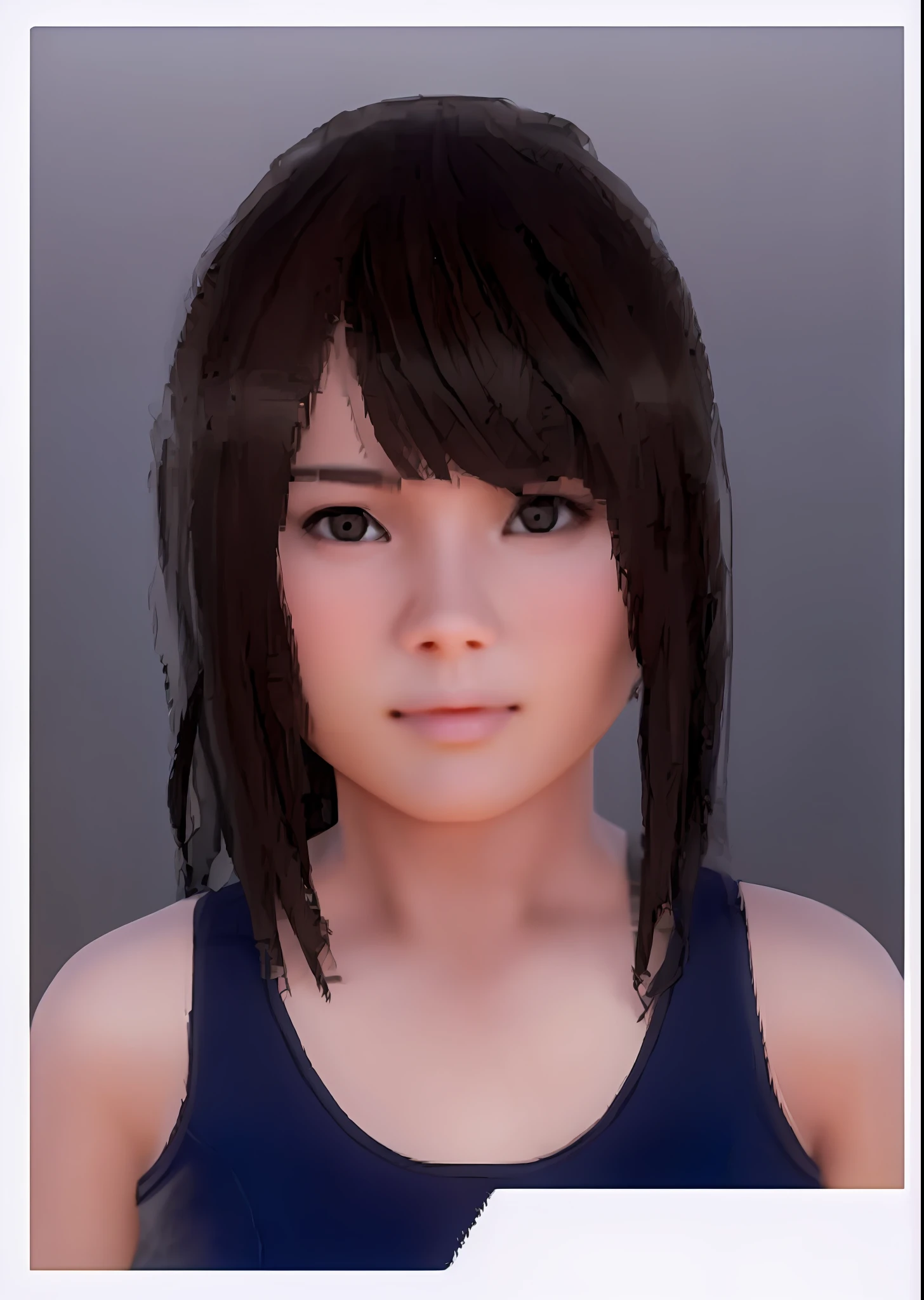 a close up of a person with a very short hair, 3 d anime realistic, realistic anime 3 d style, anime styled 3d, photorealistic anime girl render, realistic young anime girl, realistically rendered face, anime realism style, semi realistic anime, render of a cute 3d anime girl, 3d anime girl, with very highly detailed face
