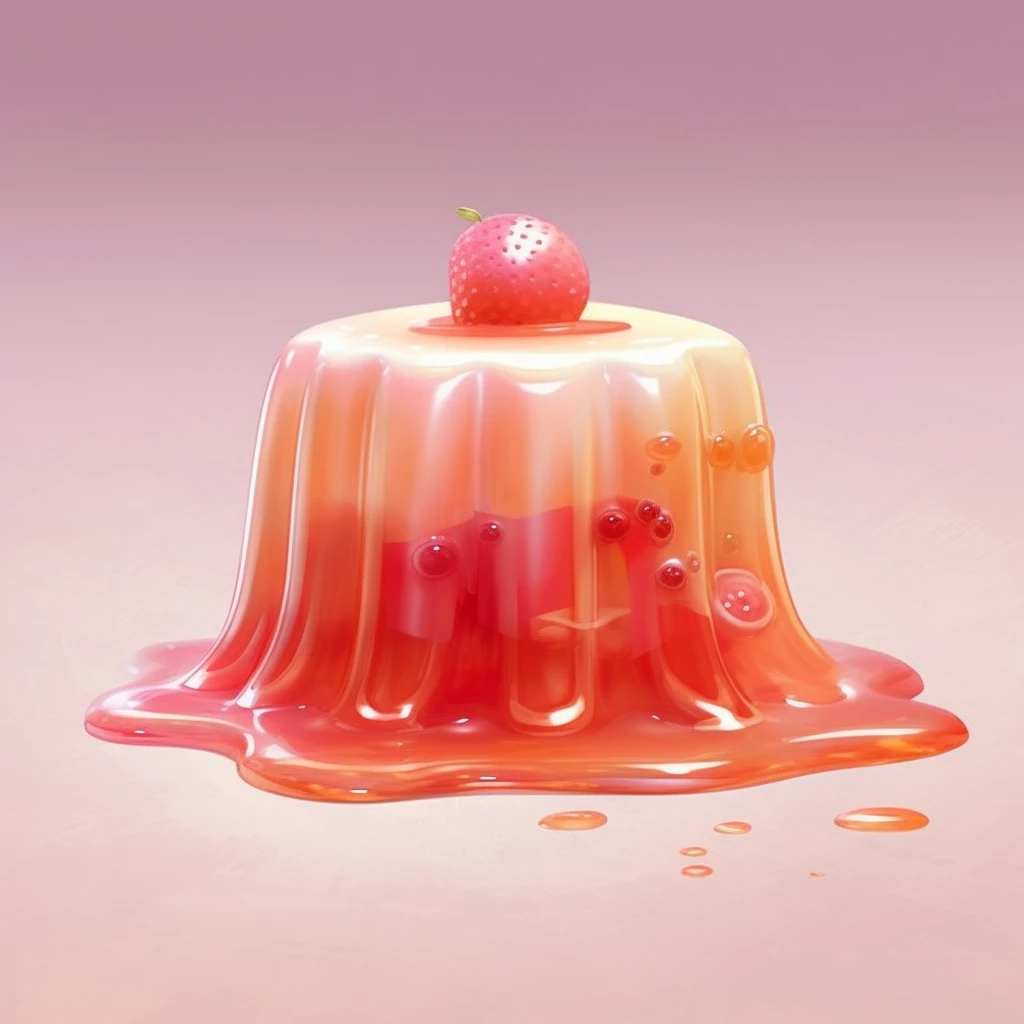 A delicious jelly, blank background, two-dimensional painting style - niji 5