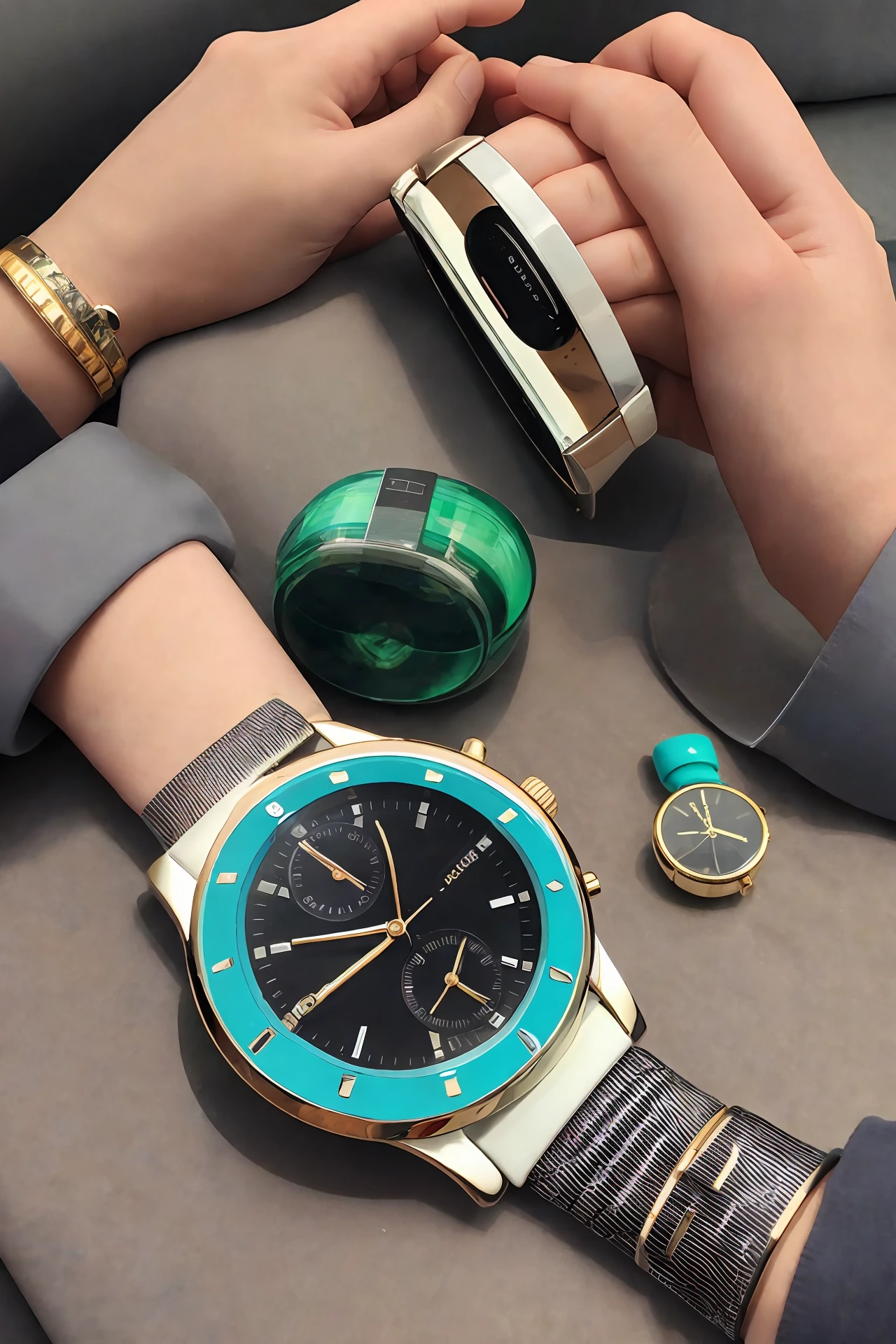 Innovative product with bracelet (watch shape) on wrist (acloped with medicine laying device)