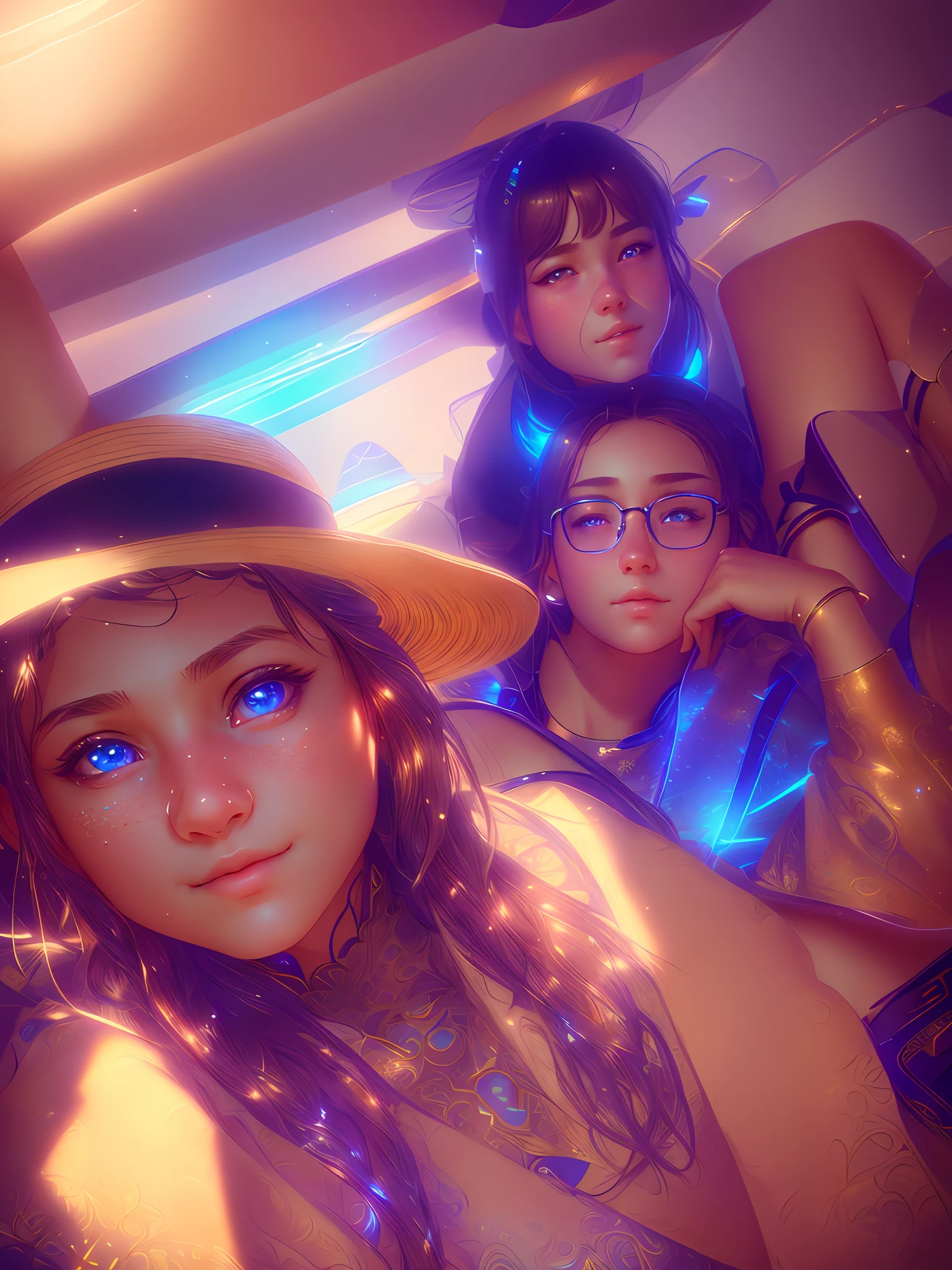 masterpiece, best quality, half body, 1girl, beautiful girl, portrait, highly detail eyes, highly detailed face, perfect eyes, both eyes are the same, glare, Iridescent, Global illumination, soft light, dream light, digital painting, 8k, extremely detailed CGI anime, extremely detailed 8K