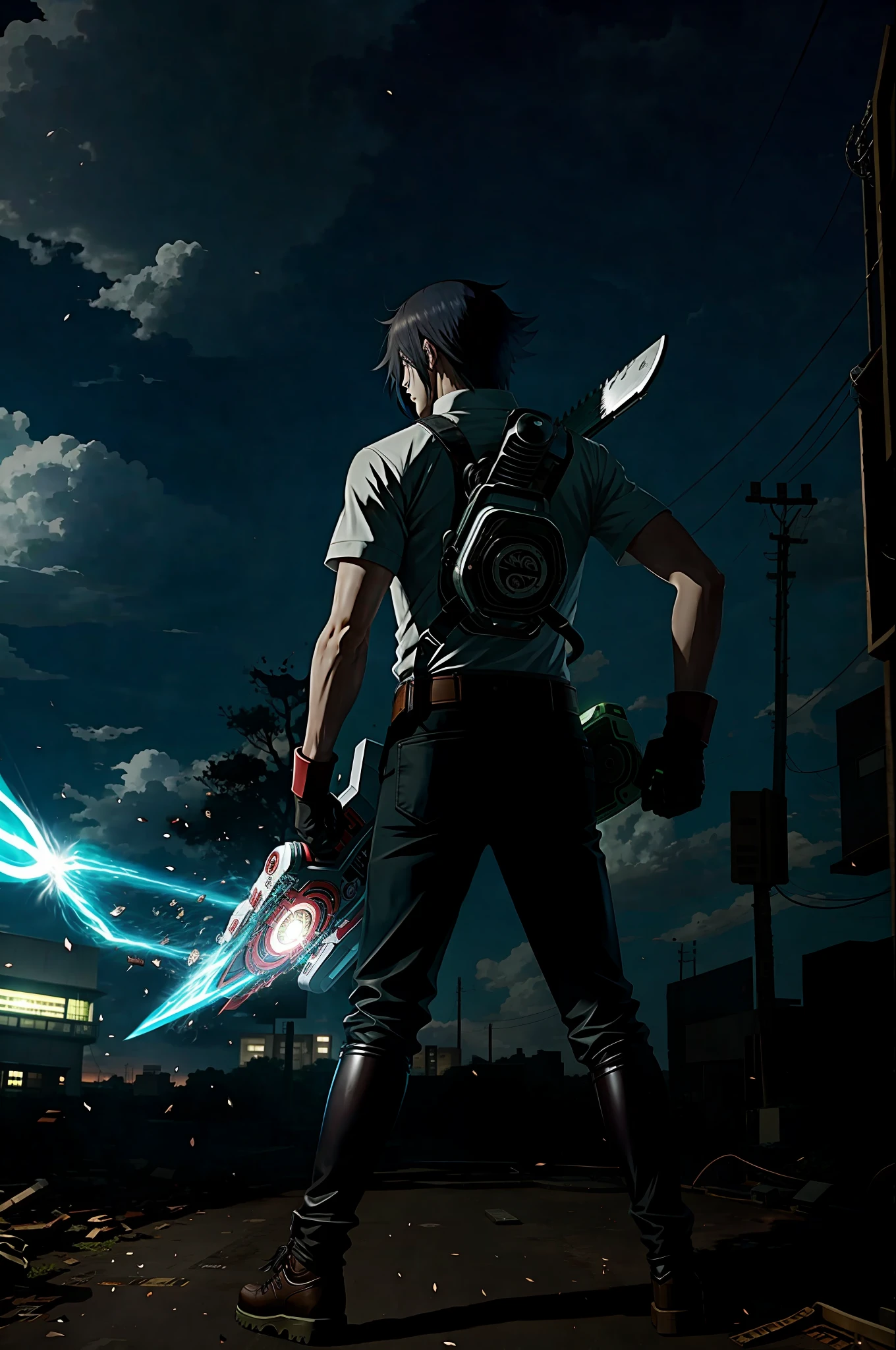 Power from anime chainsaw man,ultra dynamic scene,ultra realistic