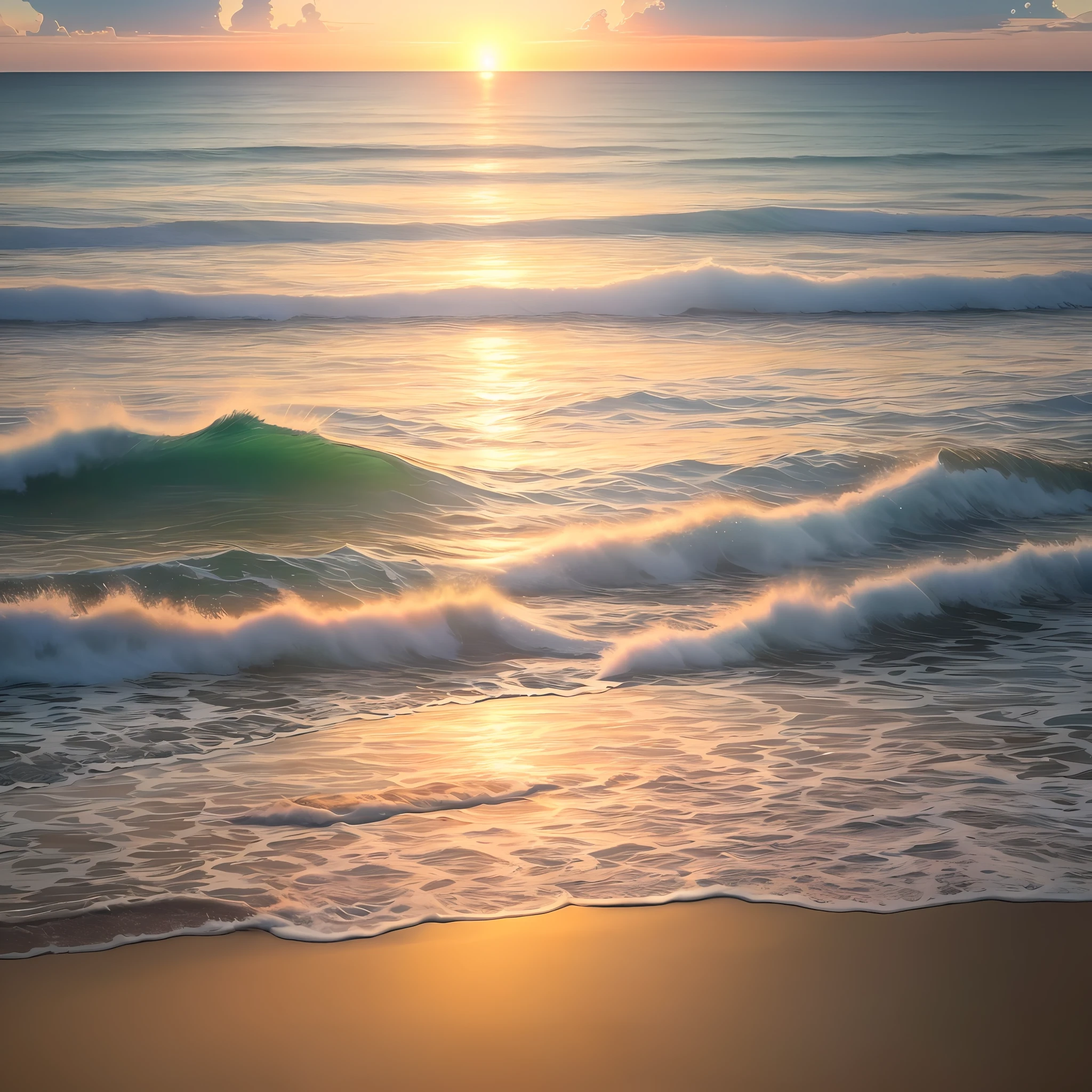 You find yourself standing on a serene beach, overlooking the vast sea. The rhythmic waves gently crash against the shore, creating a soothing sound that fills the air. The sand beneath your feet feels warm and soft as you take in the breathtaking front views of the horizon.
As the sun begins to rise, its golden rays paint the sky with vibrant hues of orange and pink. The tranquil atmosphere envelops you, creating a sense of peace and tranquility.
In this secluded spot, there is no one else around. It's just you and nature, embracing the solitude and finding solace in the beauty of the surroundings. A solitary bird gracefully glides across the sky, its wings casting a shadow on the sand below.
Looking up, you notice fluffy clouds drifting lazily, carried by a gentle breeze. They form various shapes, reminiscent of whimsical creatures and distant landscapes. Time seems to stand still as you become immersed in this tranquil moment.
As you take a step forward, you notice a faint footmark in the sand, a reminder that someone may have treaded upon this peaceful shoreline before you. It sparks your imagination, wondering who might have stood here and what stories they carry.
In this idyllic setting, the sea, waves, sand, sunrise, front views, peacefulness, bird, cloud, and footmark intertwine to create a serene tapestry. You are captivated by the beauty and tranquility of this place, cherishing the opportunity to be present and immerse yourself in the wonders of nature.