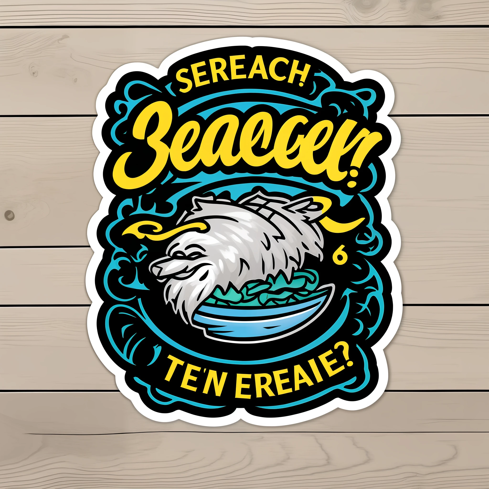 The best beach sticker with white background, trending on artstation, award winning