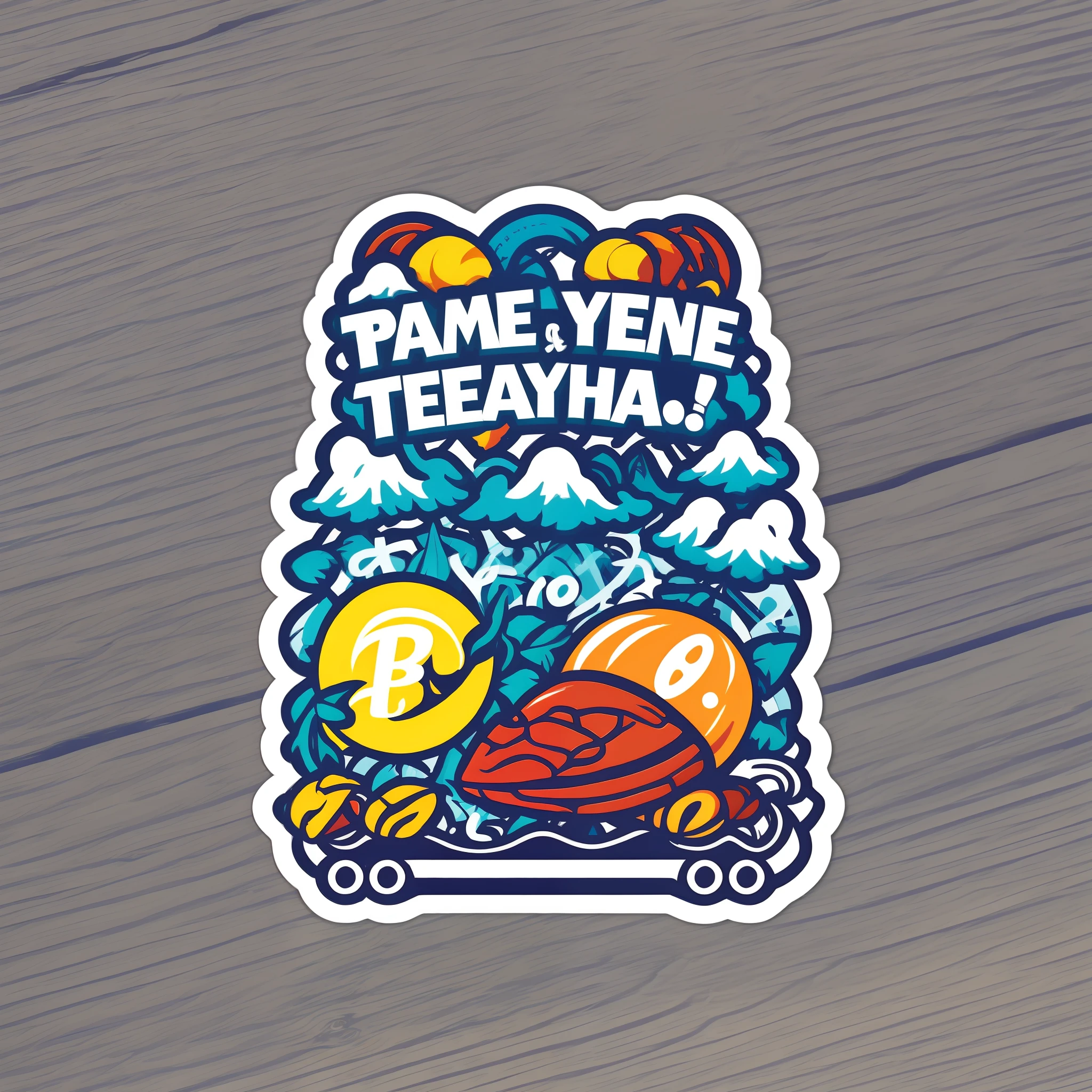 The best beach sticker with white background, trending on artstation, award winning