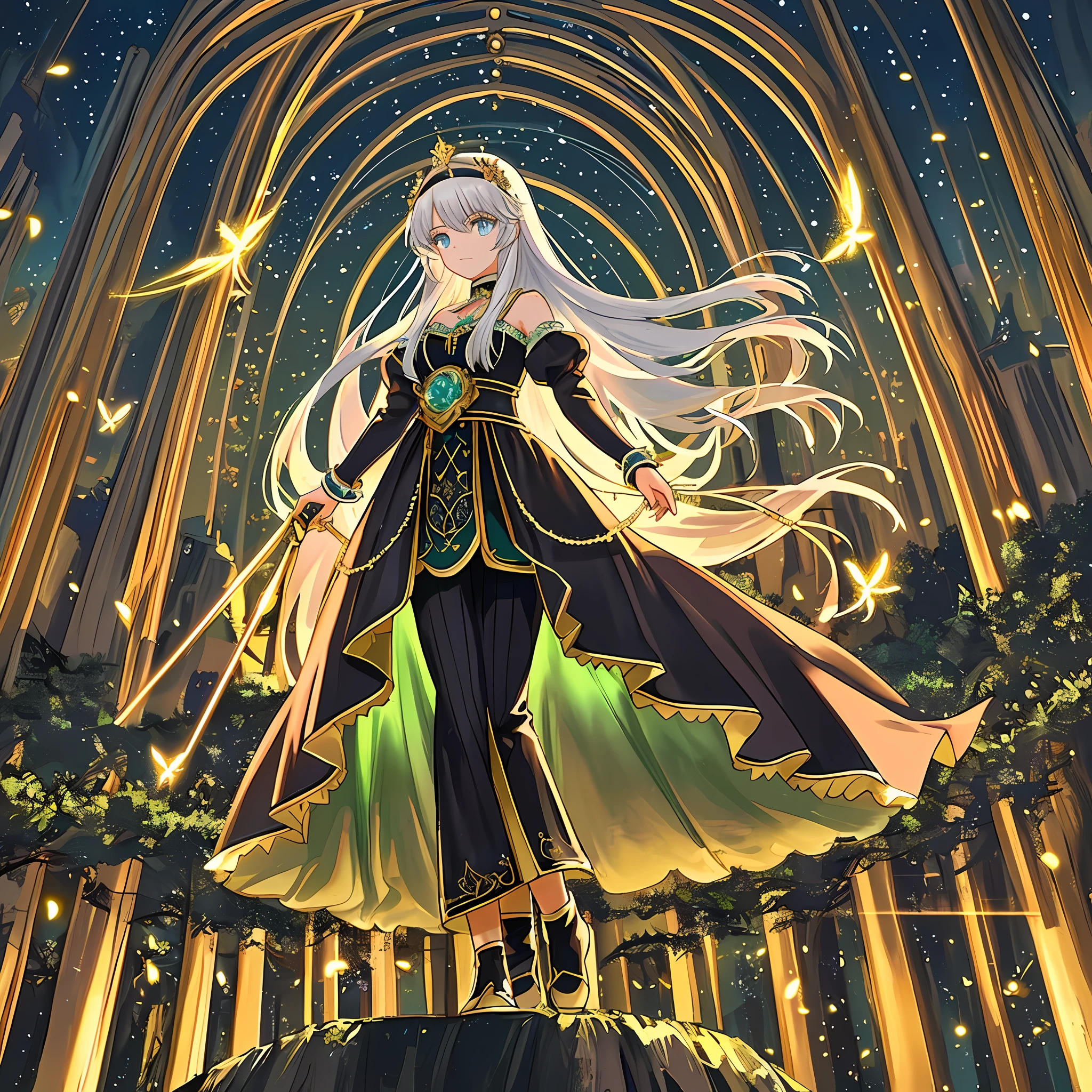 When the moonlight covers the whole kingdom, the sky is filled with the wonders of the great celestial bodies. The slender rivers of stars and stars glow like shining diamonds, their ethereal glow casting a soft glow upon the earth. A crescent moon round is bright, bathing everything in a soft silver light, highlighting the inner charm.
At the center of the composition is a majestic mechanical girl – a testament to artistic and engineering prowess. Intrinsically carved, the metal body glows in the moonlight, decorated with ornate patterns and intricate decorations. Gears and mechanisms intertwine perfectly to bring it to life with graceful movements.
Standing on the girl's sturdy shoulders rests a mechanical butterfly, which plunges humans into the enchanting spectacle of the imagination. Towering trees adorn the sky with neon lights, their vibrant hues painting the night sky with a kaleidoscopic palette of colors. Small windows twinkle like stars and simmer in the vibrant streets beneath the large trees.
When the mechanical girl is on earth, her footsteps produce a soft rhythmic sound that echoes in the air – a symphony of wonder and possibility. Each jump is an exquisite dance, leaving strands of shimmering stardust that twinkle like a celestial path, guiding the girl and her extraordinary charge.
The surroundings are a harmonious blend of nature and fantasy. Lush vegetation and blooming flowers bloom under the soft gaze of the moon, their petals embracing the night with a delicate fragrance. Majestic trees, whose branches are dotted with bright moss, rise nuns, casting surreal shadows over the landscape.
A winding river meanders through the scene, and its waters reflect the wonders of the starry sky above. It whispers secrets as it flows, weaving a story that only a person who listens intently can understand. Along its banks, fireflies illuminate the darkness with their soft glow, and their enchanting glow creates