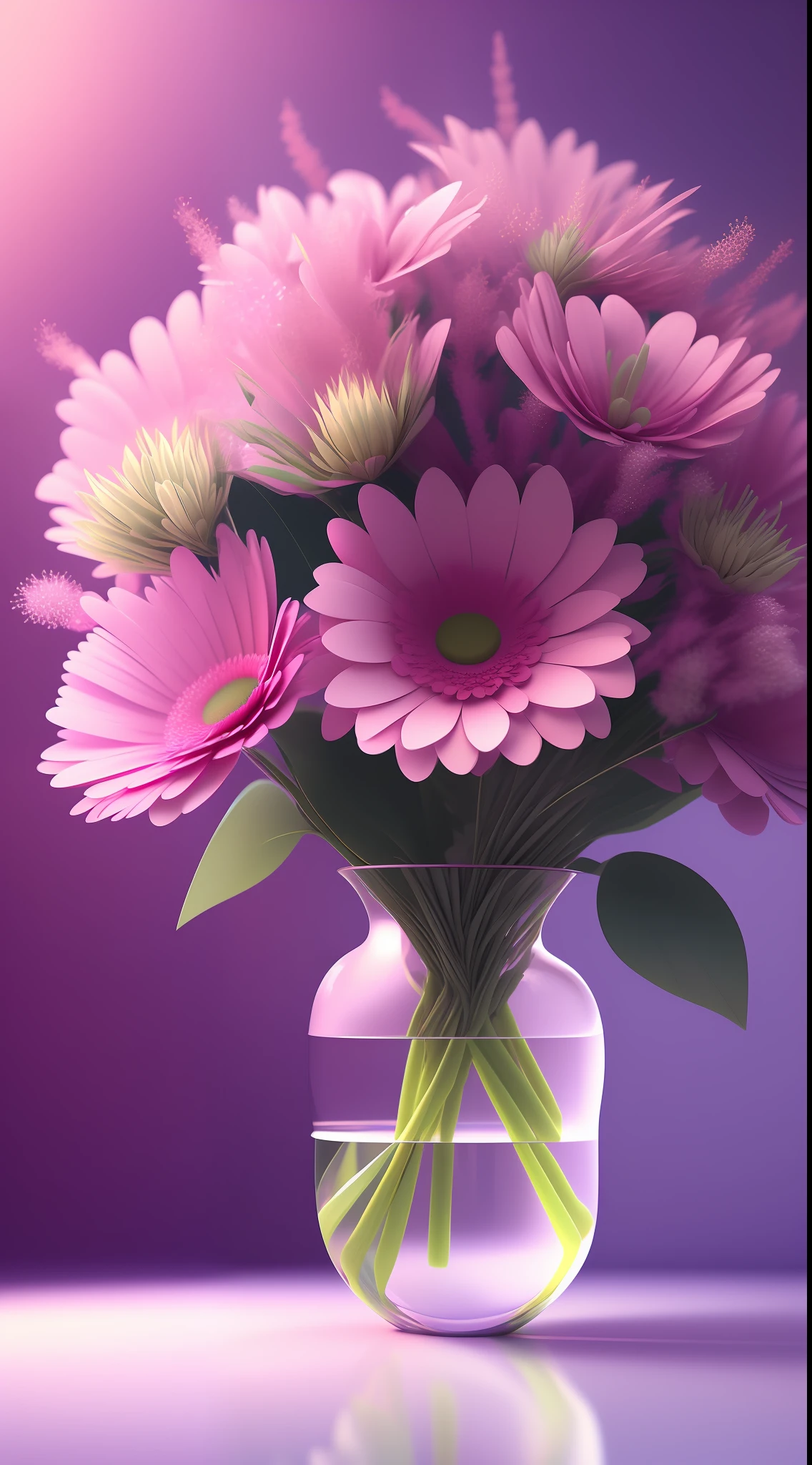 Dopamine, Surreal Airbrush Art, Clear Pink, CGSociety, Unreal Engine, 16K, Rendering, CGI, Concept Art, Trends on ArtStation, Ddreamlike Style, Flower Arrangement Look