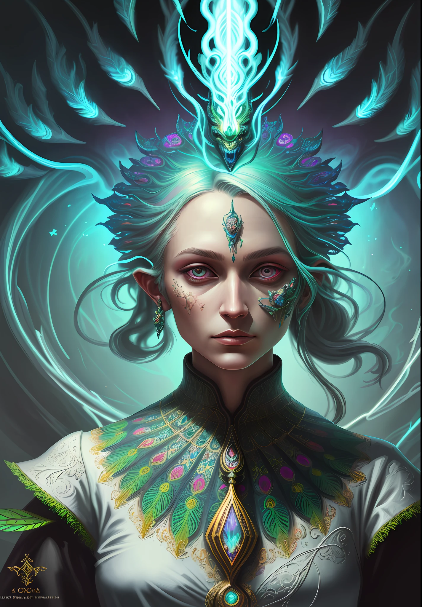 an extremely psychedelic portrait of a healer, surreal, LSD, face, detailed, intricate, elegant, agile, highly detailed, digital painting, art station, concept art, smooth, sharp focus, illustration