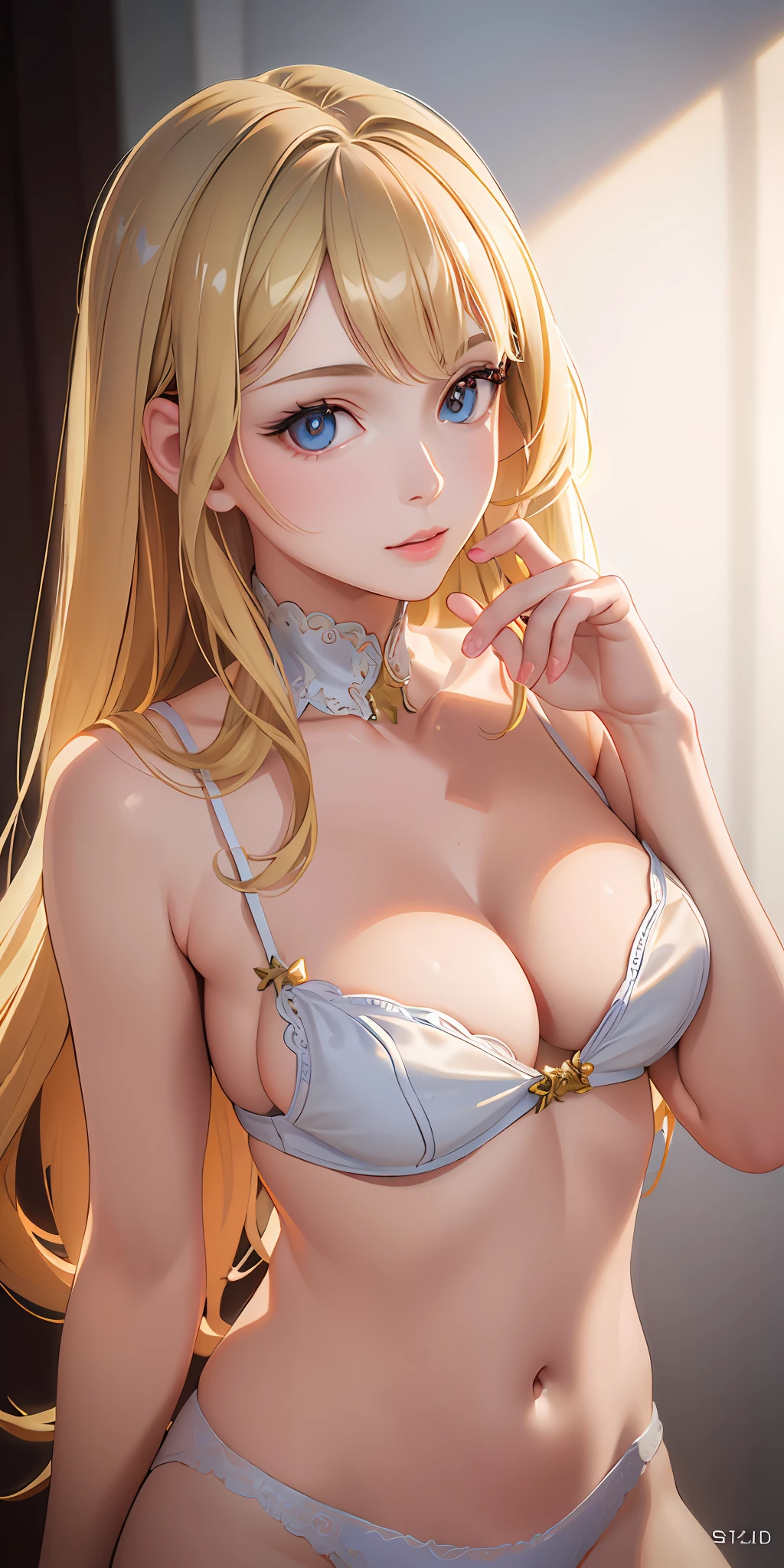 (Photorealistic:1.4), (Masterpiece, Sidelight, Exquisite Beautiful Eyes: 1.2), Masterpiece*Portrait, Realistic, 3D Face, Glistening Eyes, Glossy Hair, Glossy Skin, Solo, Embarrassing, (Abdomen),