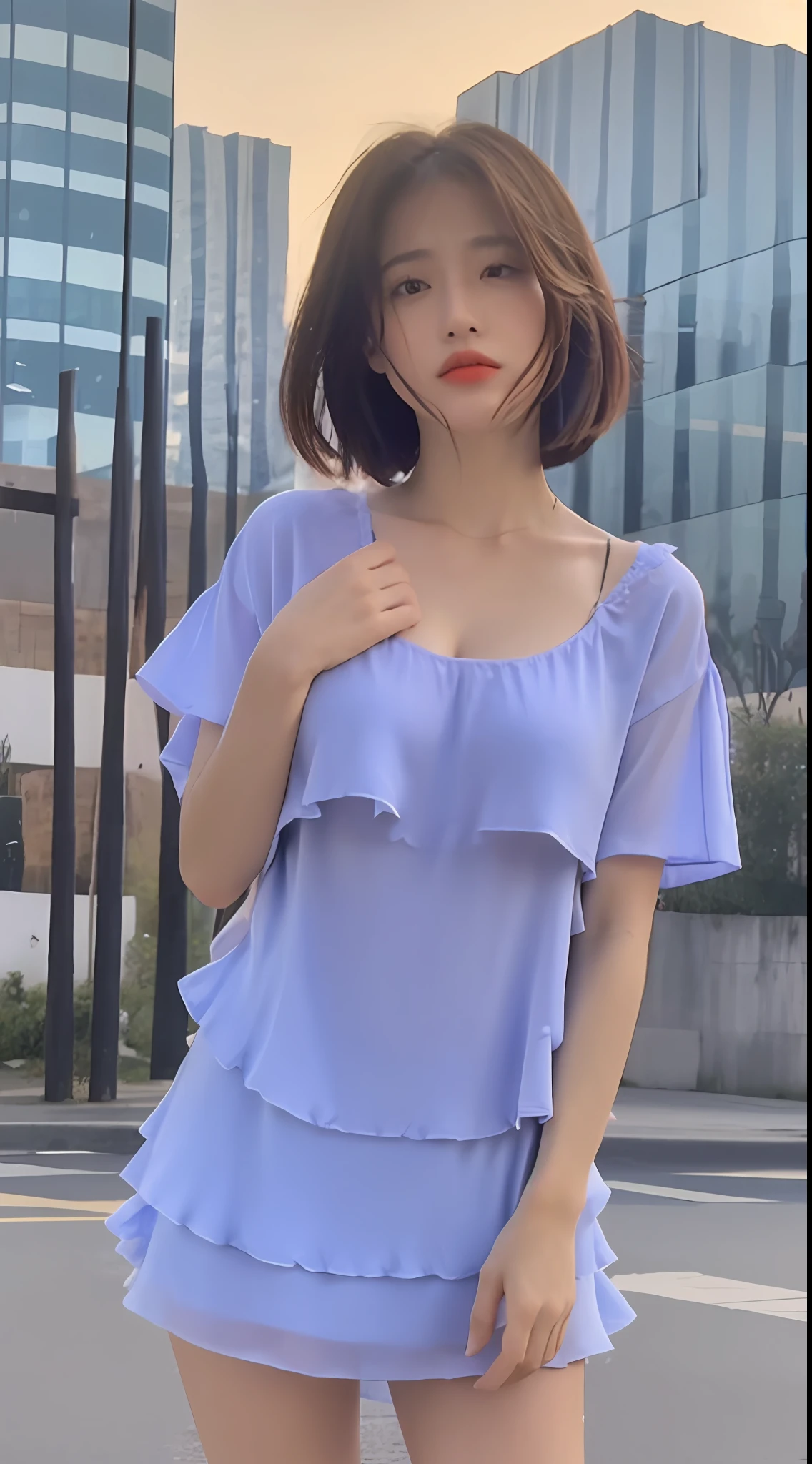 ((Best Quality, 8k, Masterpiece:1.3)), Focus:1.2, Perfect Body Beauty:1.4, Buttocks:1.2, ((Layered Haircut, Breasts:1.2)), (Wet Clothes:1.1) , (Rain, Street:1.3), Bandeau Dress: 1.1, Highly Detailed Face and Skin Texture, Fine Eyes, Double Eyelids, Whitened Skin, Long Hair, (Shut Up: 1.3)