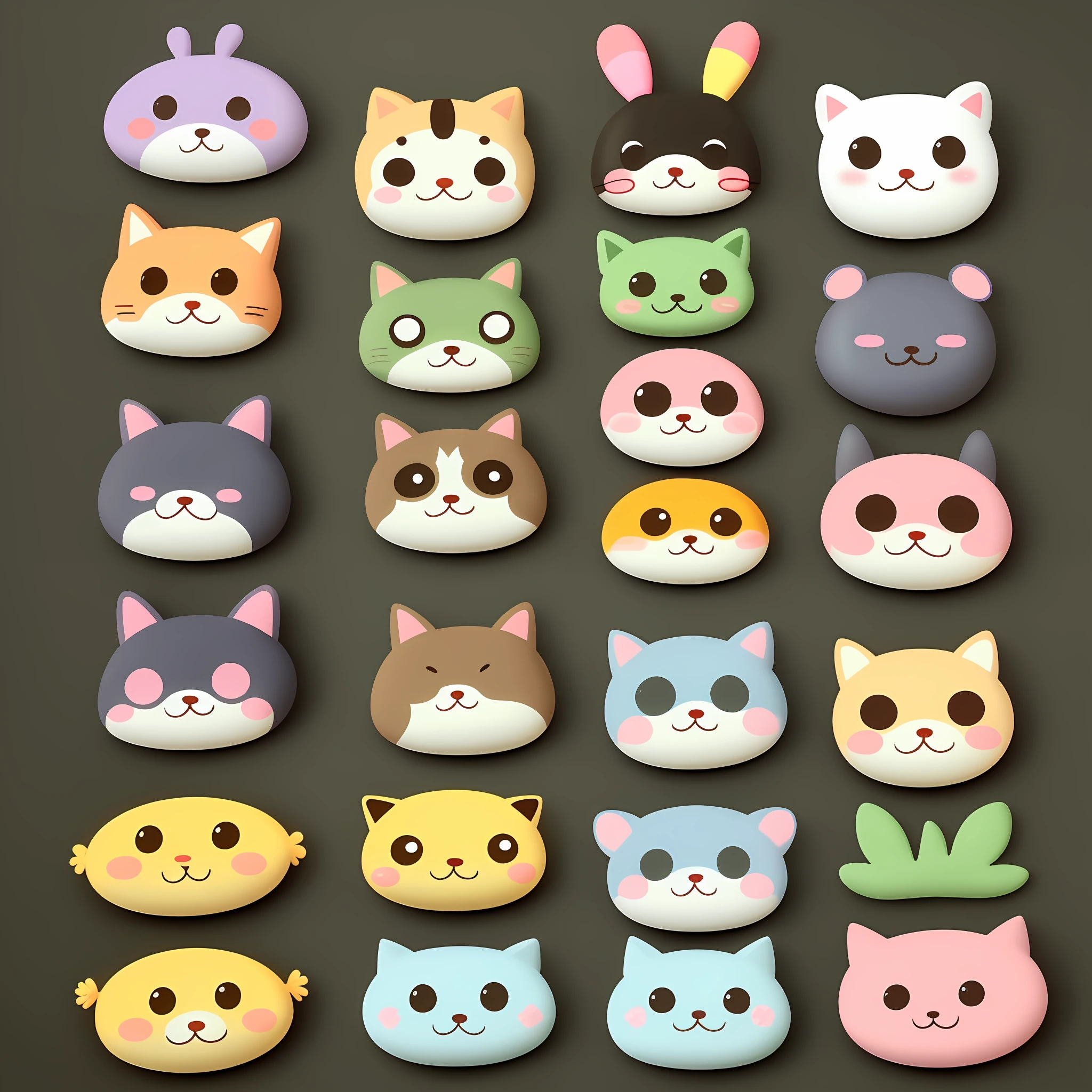 cute cartoon stickers, cute: 1.5, stickers, kawaii, hd,