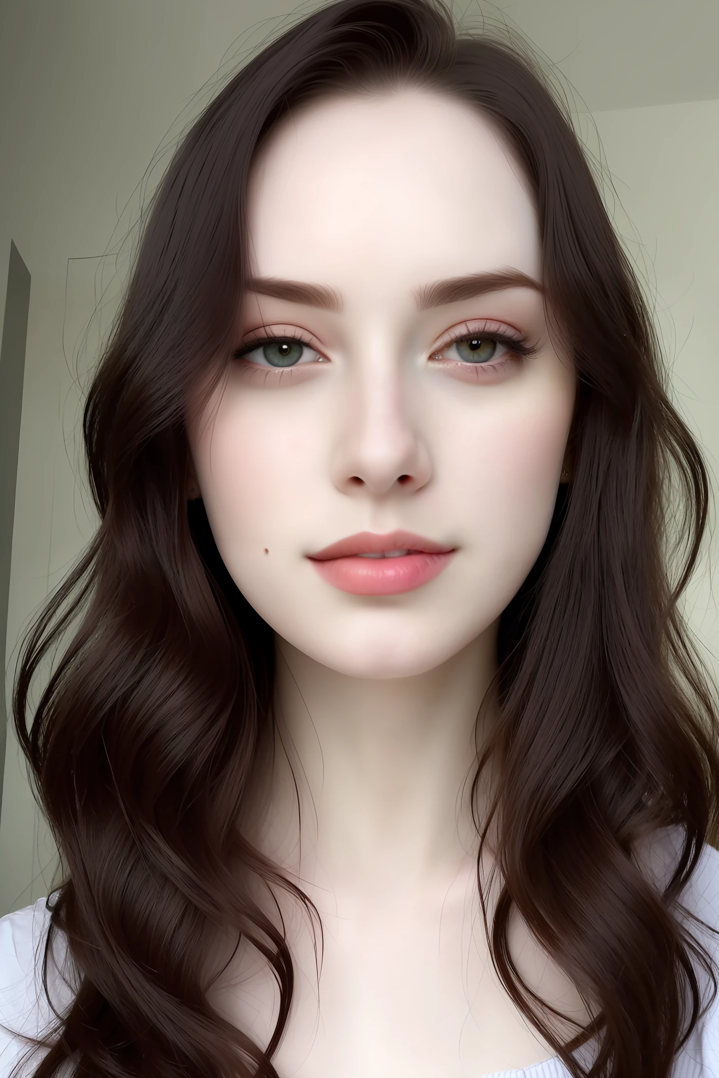 1beautiful woman, pale skin, thin lips
