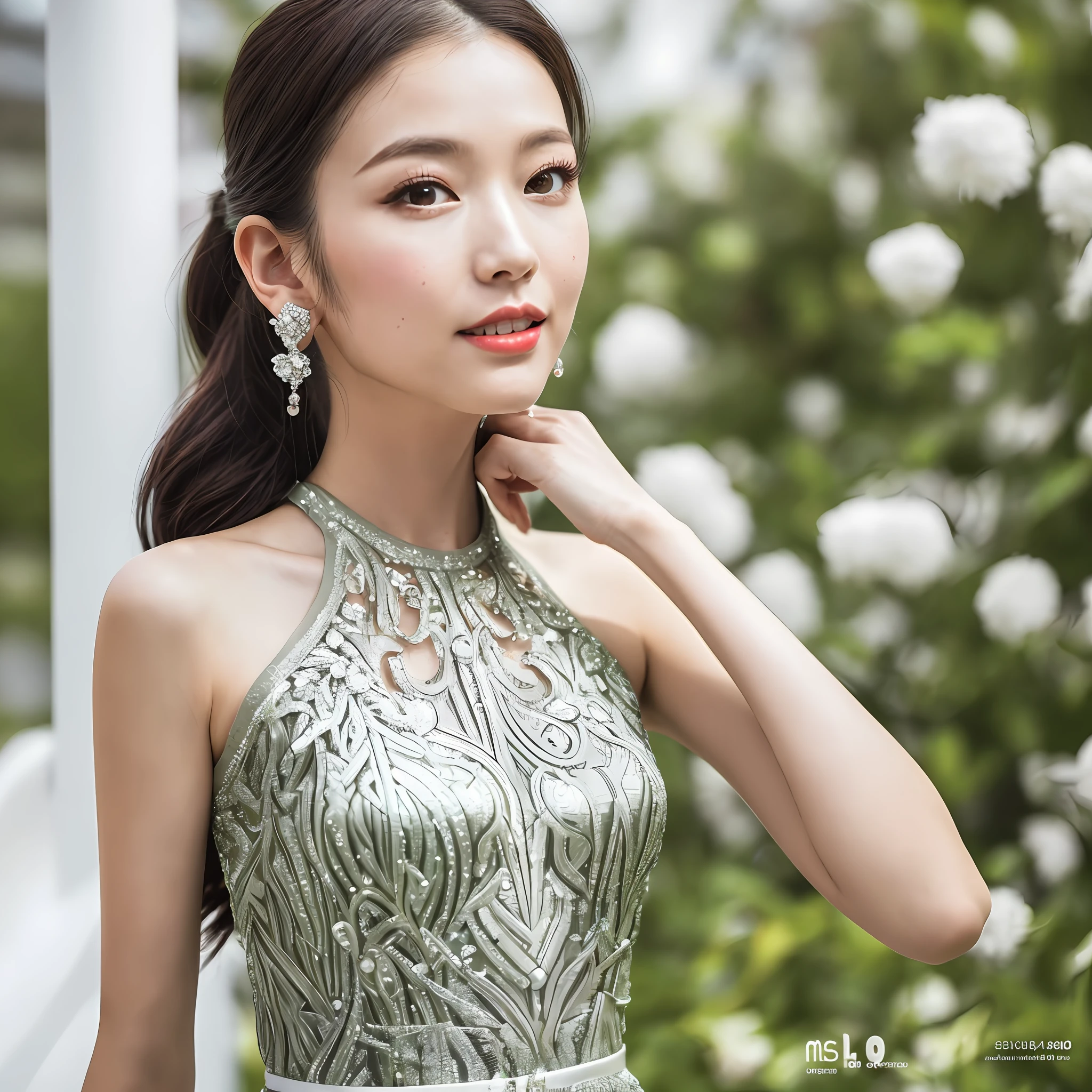 (Goddess Happiness:1.2), Full Body, Sexy Dress, NSWF, Kpop Idol, 20 years old, Brown eyes, Ponytail, (Original picture: 1.2), (Real: 1.4), (Masterpiece: 1.3), (Intricate details: 1.2), Delicate and beautiful details, (Detailed eyes), (Detailed facial features), (Fashionable clothing), Petite, C-cup, Small, Thin waist, (looking_at_viewer:1.2), Large Circle Earrings, slim_legs, (Thin), (Best Quality: 1.4), (Ultra High Definition: 1.2), Cinema Light, Outdoor, (Extreme Detail Illustration), (Lip Gloss, Eyelashes, Top Quality, Super Resolution, Depth of Field, Causive, Wide Illumination, Natural Shadows, 85mm, f/1.4, ISO 200, 1 / 160 seconds: 0.75), dynamic pose,