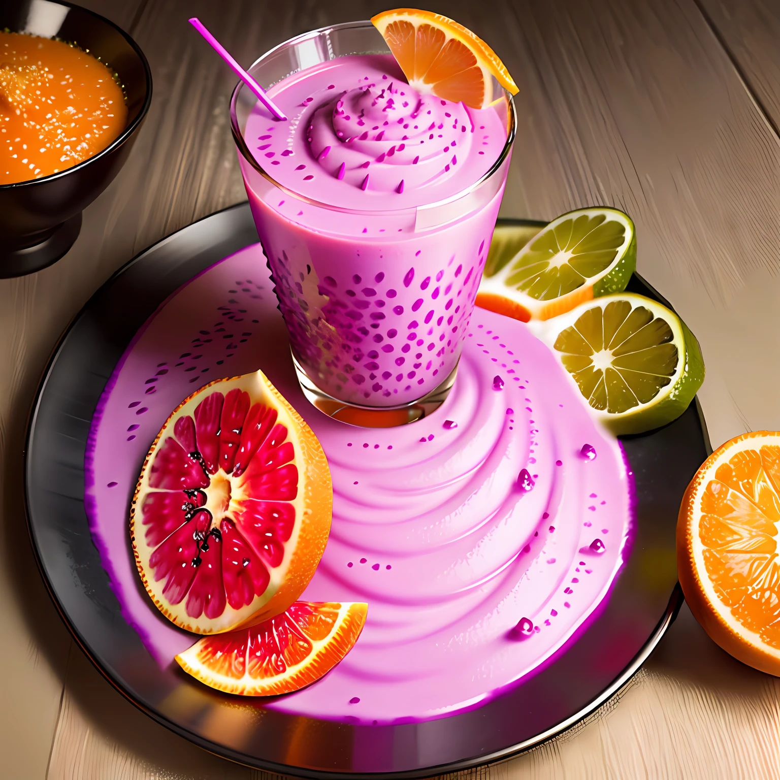 Dragon Fruit and Orange Caviar Smoothie