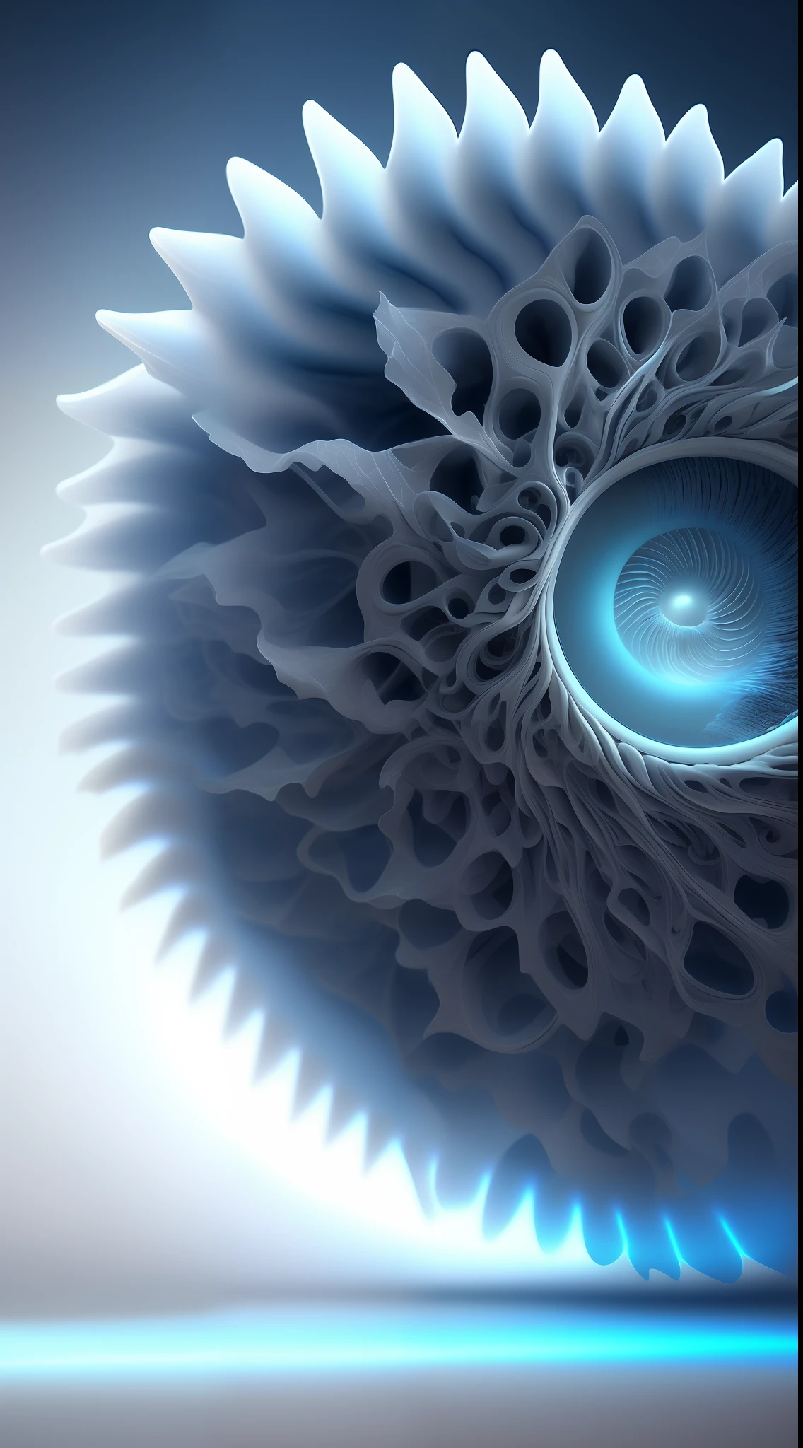 Dopamine, Surreal Airbrush Art, White and Rhineblue, CGSociety, Unreal Engine, 16K, Rendering, CGI, Concept Art, Trends on ArtStation, Ddreamlike Style, Fibonacci Series