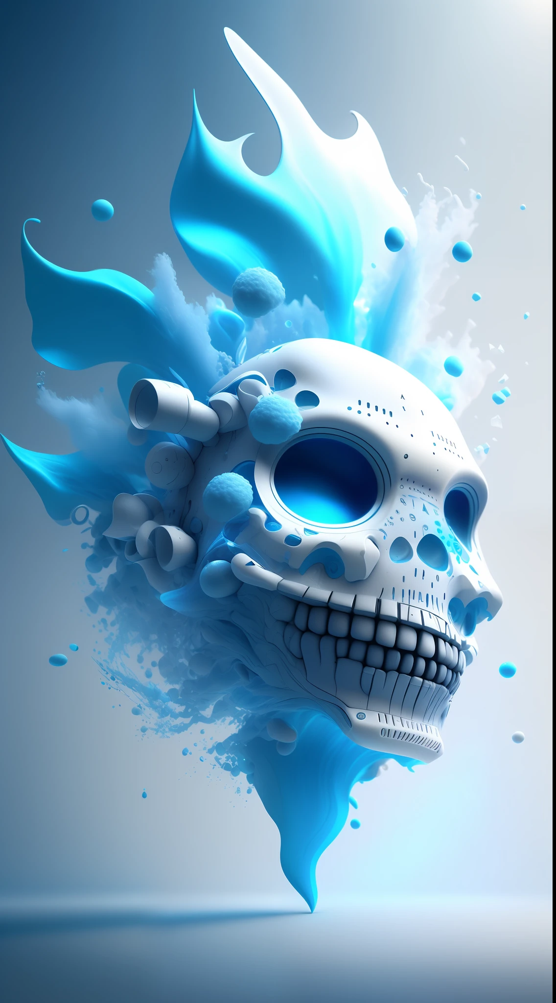 Dopamine, Surreal Airbrush Art, White and Rhineblue, CGSociety, Unreal Engine, 16K, Rendering, CGI, Concept Art, Trends on ArtStation, Ddreamlike Style, Perfect Math Graphics